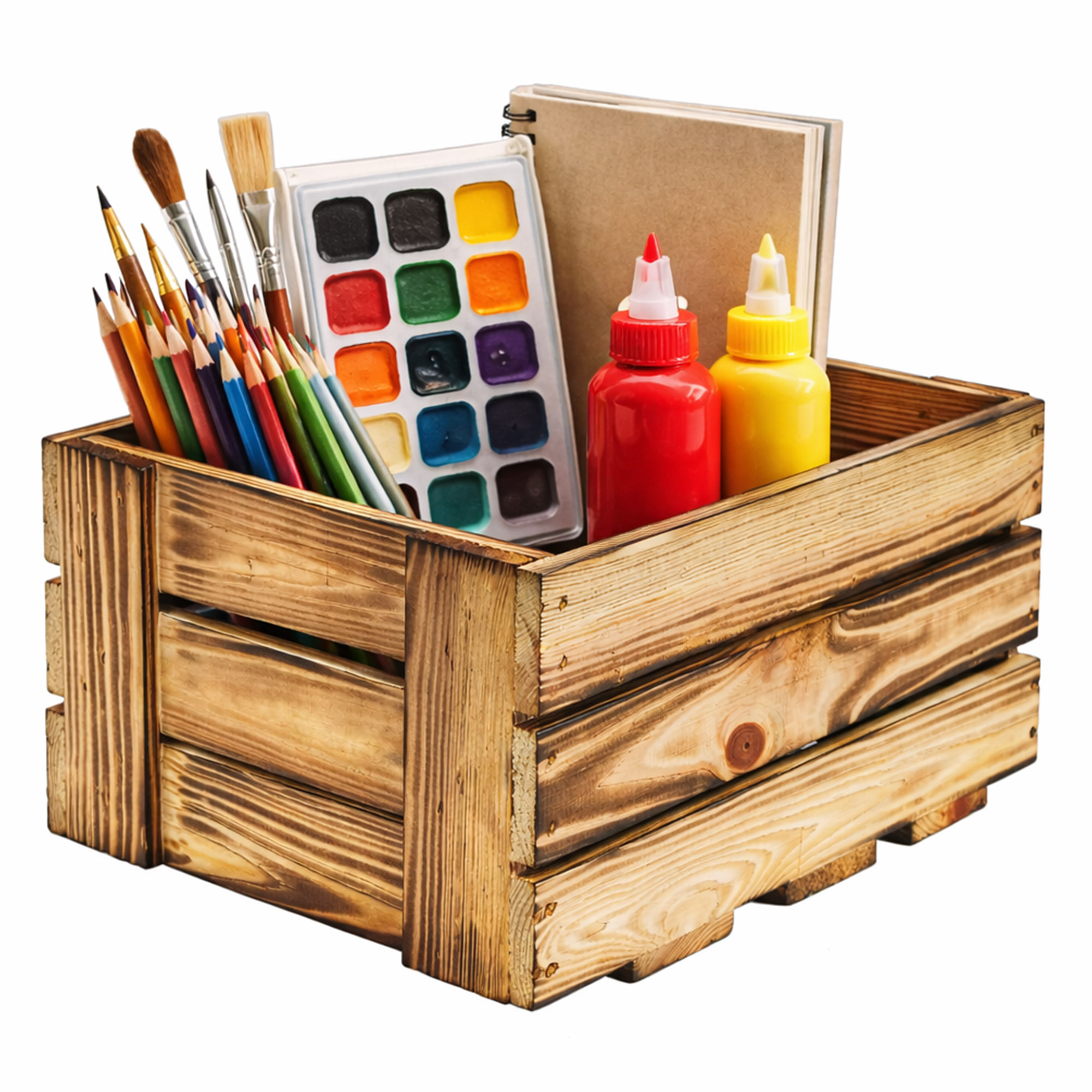 Mini-Weinkiste in geflammt 34x23x19cm