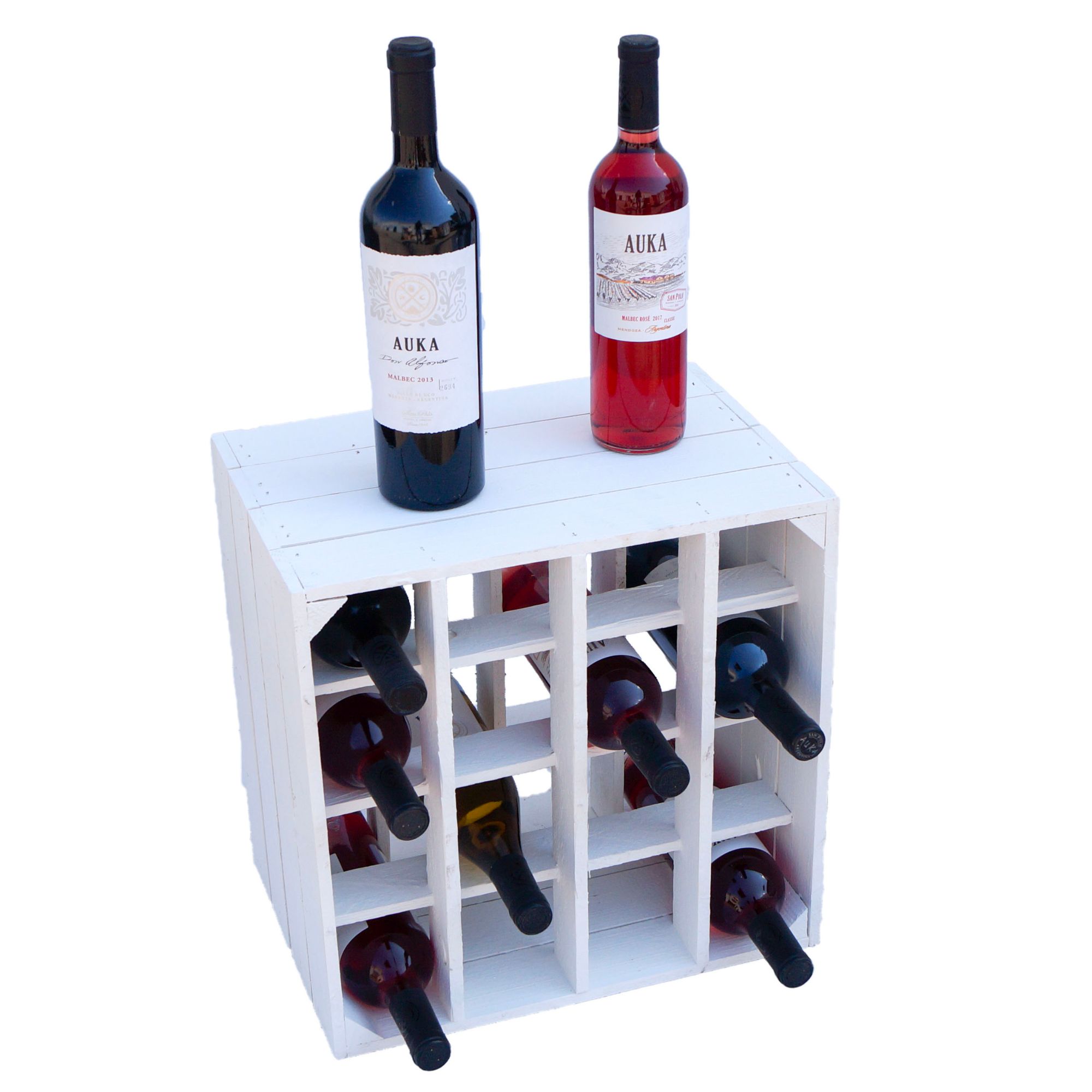 Weinregal "16er" mit weißer Einlage 40x40x27cm