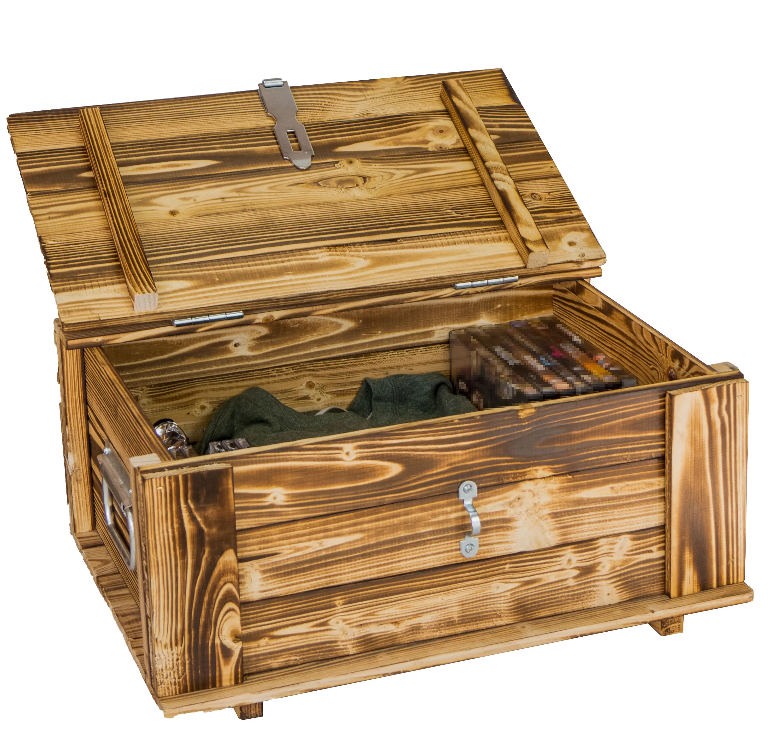 Holztruhe Hugo in geflammt mit Deckel 50 x 36 x 26cm Holztruhe Hugo in geflammt mit Deckel 50 x 36 x 26cm