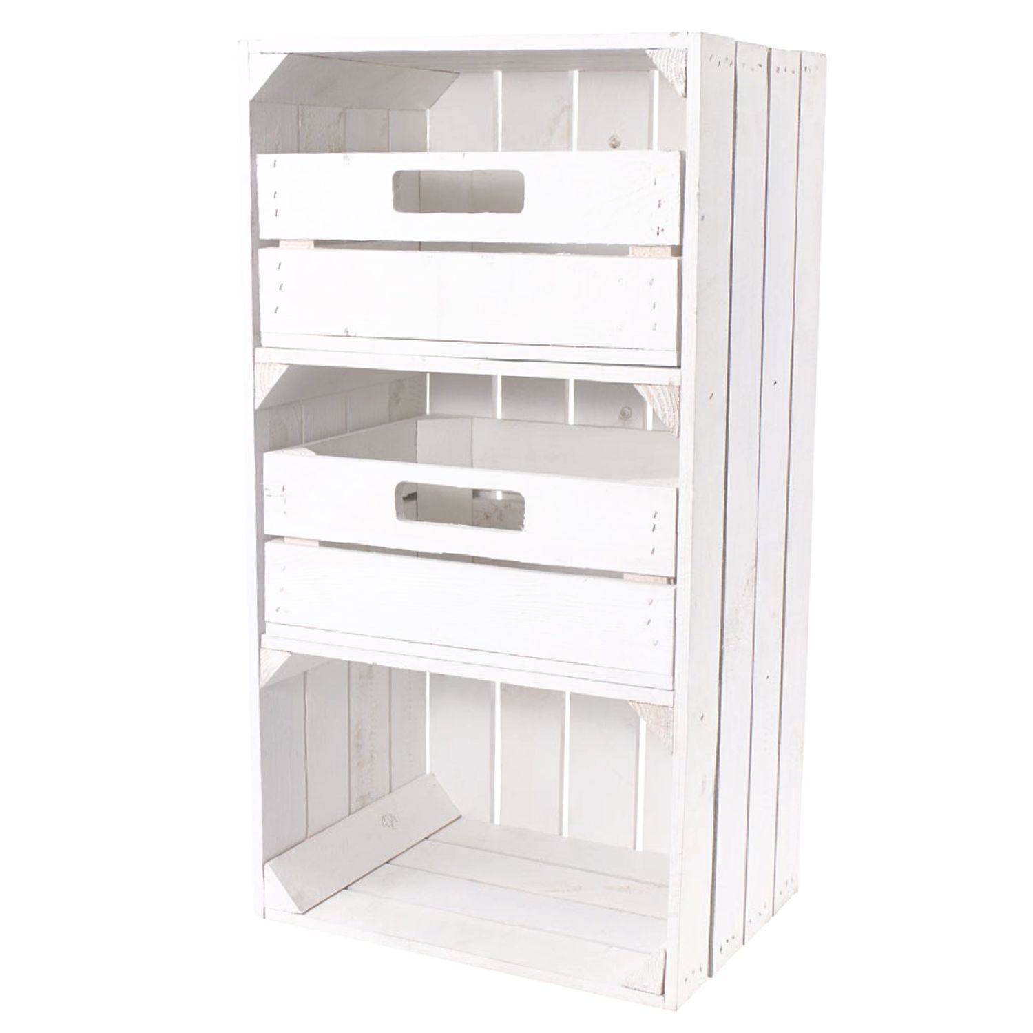 Weiße schmale Regalkiste mit Schubladen 68x40x31cm Weiße schmale Regalkiste mit Schubladen 68x40x31cm