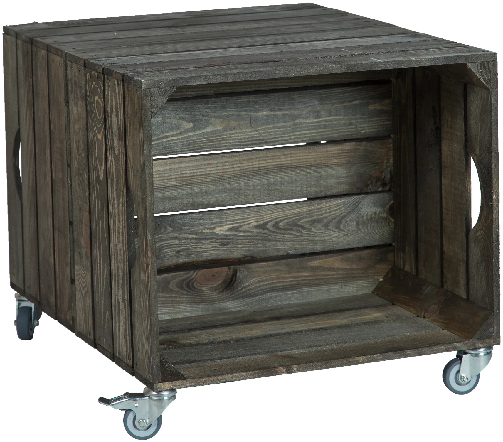 Obstkistentisch Wohnzimmertisch Johanna dunkel inkl. Rollen