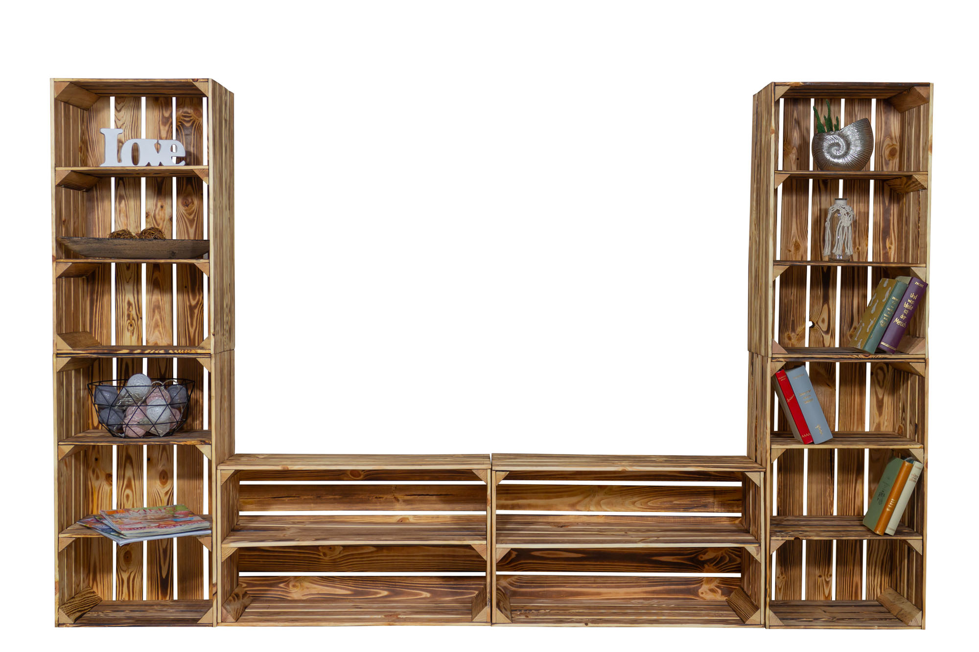 TV-Board "Steven" mit hohen Regalkisten TV-Board "Steven" mit hohen Regalkisten