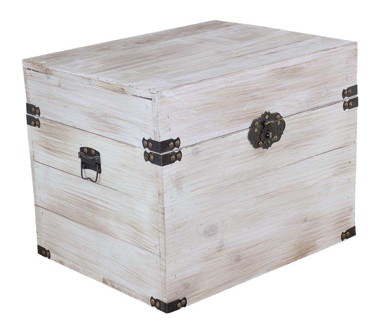 Originelle Holzkiste mit Deckel / optisch sehr dekorativ / Einrichtung im Landhausstil / 45x35x35xcm