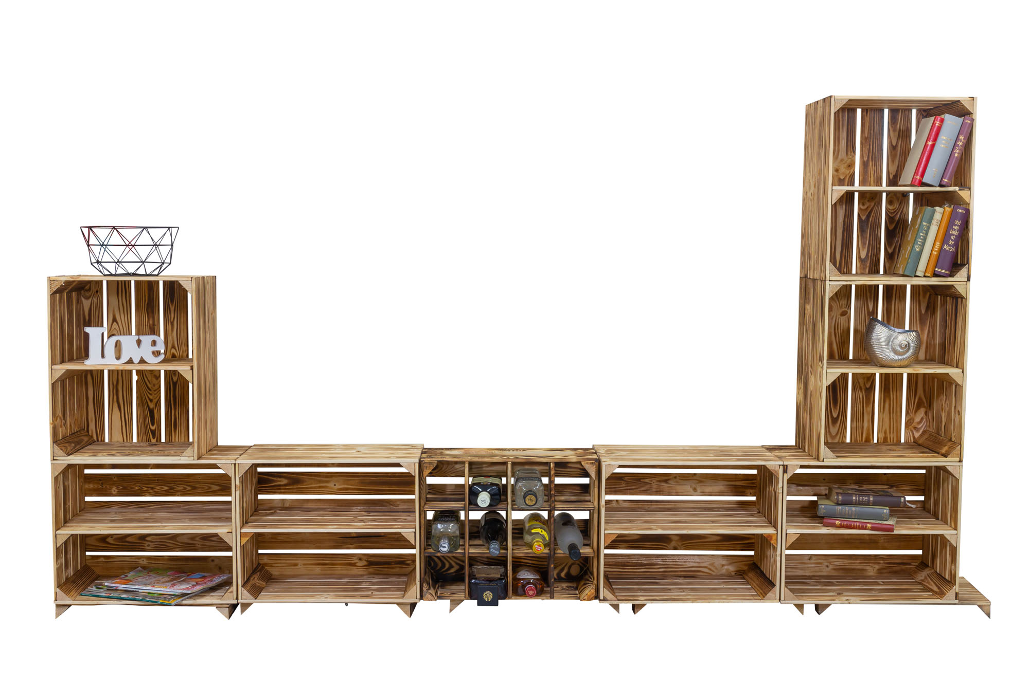 Wohnwand "Paris" mit TV Board und Kombiregalen