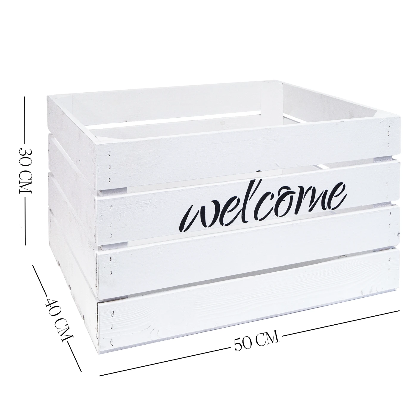 Obstkiste Welcome Welcome Weiss Obstkiste Welcome Welcome Weiss