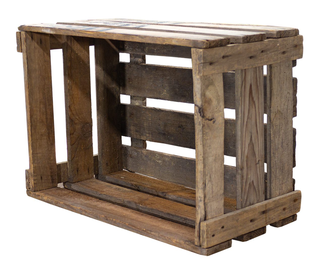 Dunkle Badische Weinkiste "Wein Wein Wein" 50x35x28 cm