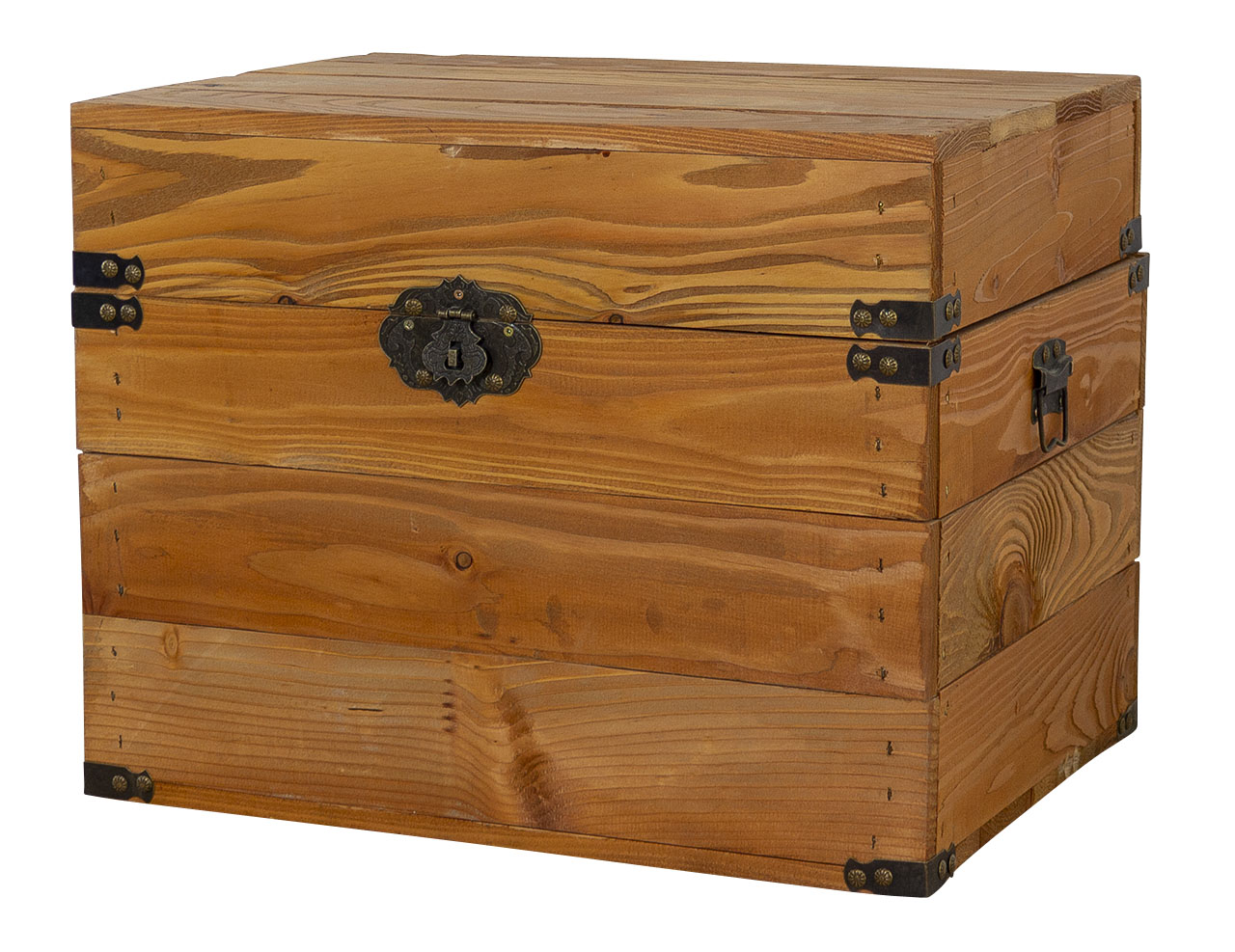 Kleine Holzkiste mit Deckel im schönen Braunton 45x35x35xcm