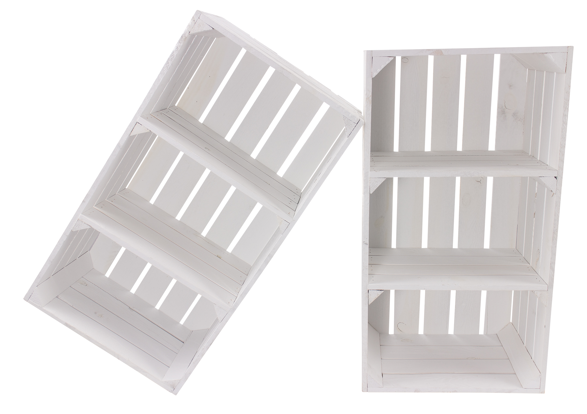 Weiße schmale Regalkiste 68x40x31cm