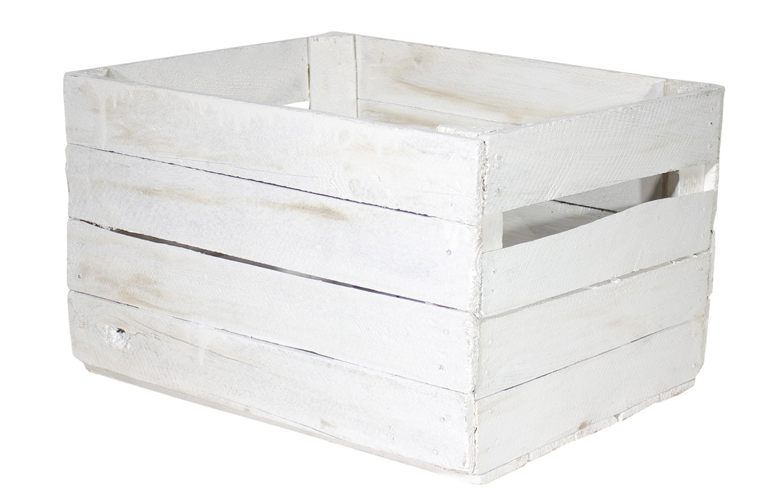 *B-Ware* Alte weiße Holzkiste 50x40x30cm 4x *B-Ware* Alte weiße Holzkiste 50x40x30cm