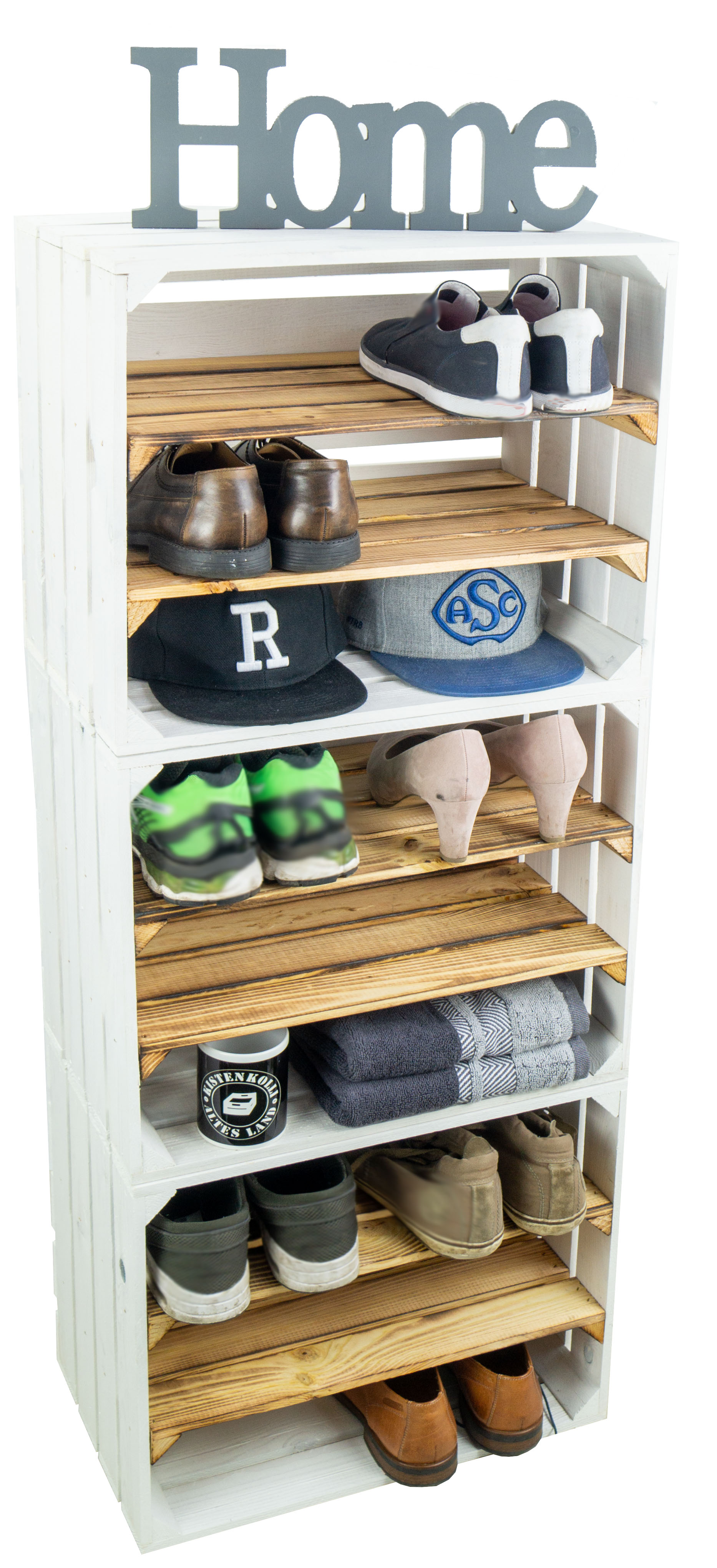 Regalkiste WEIß "Johanna" doppelt geflammt LÄNGS Regalkiste WEIß "Johanna" doppelt geflammt LÄNGS