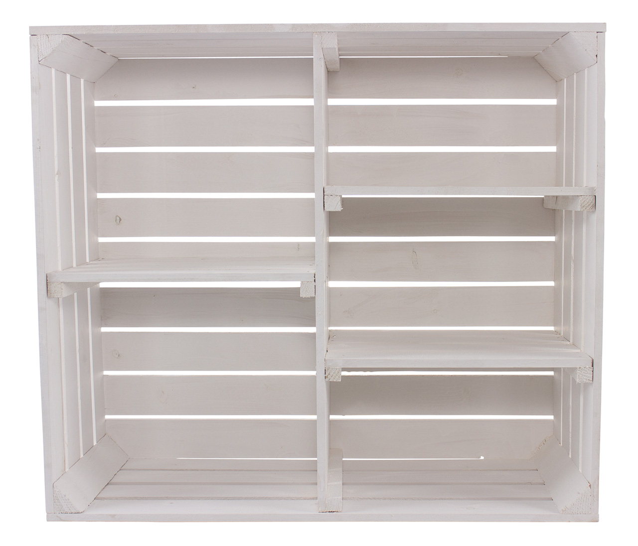 Weißer Holzschrank mit 3 Mittelbrettern und Trennbrett 77x68x33cm