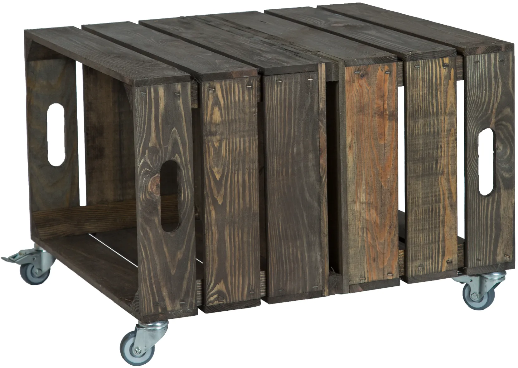 kleiner Obstkistentisch Elfriede dunkel inkl. Rollen