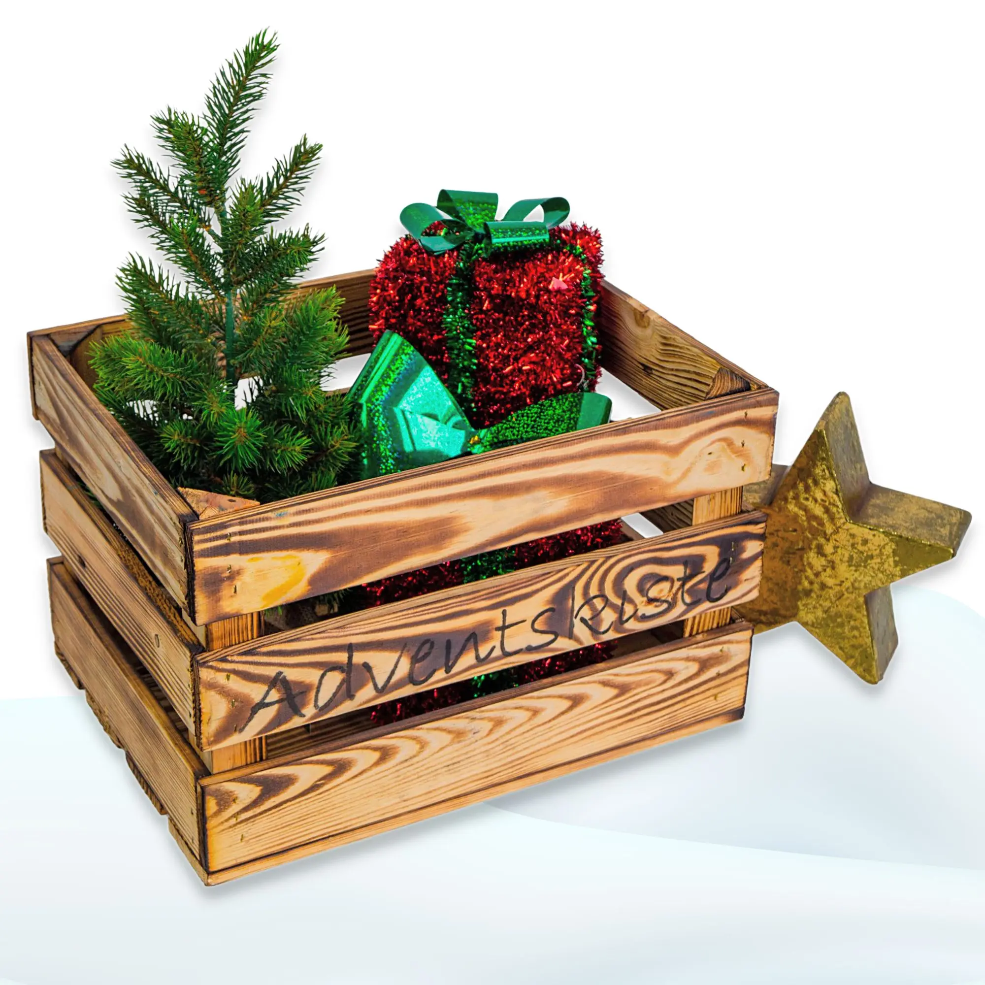 Adentskiste Bella geflammt Weinachtskiste Dekokiste Adentskiste Bella geflammt Weinachtskiste Dekokiste
