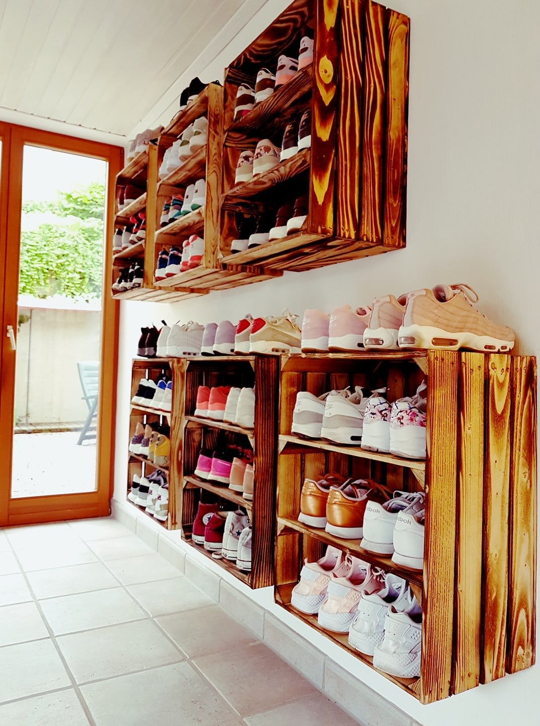 48x Hohe Regalkiste mit 2 Böden *geflammt* 61x50x31cm