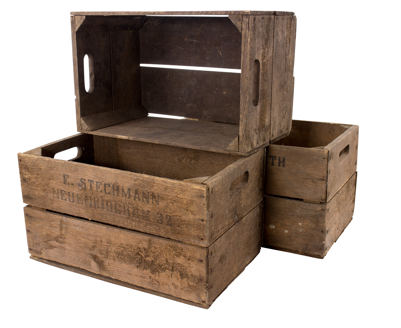 Birnenkiste mit 2 Seitenbrettern 49x30x28cm 4x Birnenkiste mit 2 Seitenbrettern 49x30x28cm