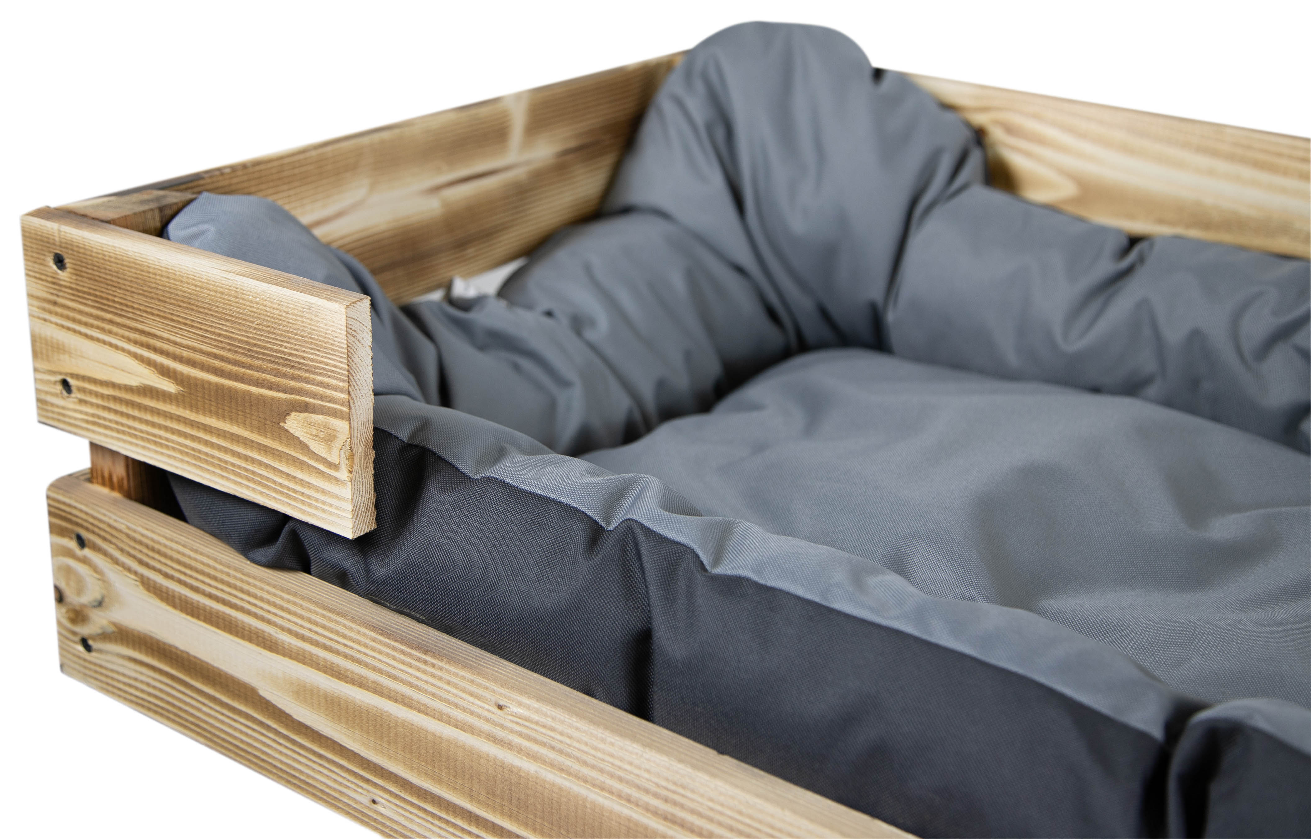 Hundebett Rocky Geflammt mit Kissen grau 80x50x21cm Hundebett Rocky Geflammt mit Kissen grau 80x50x21cm