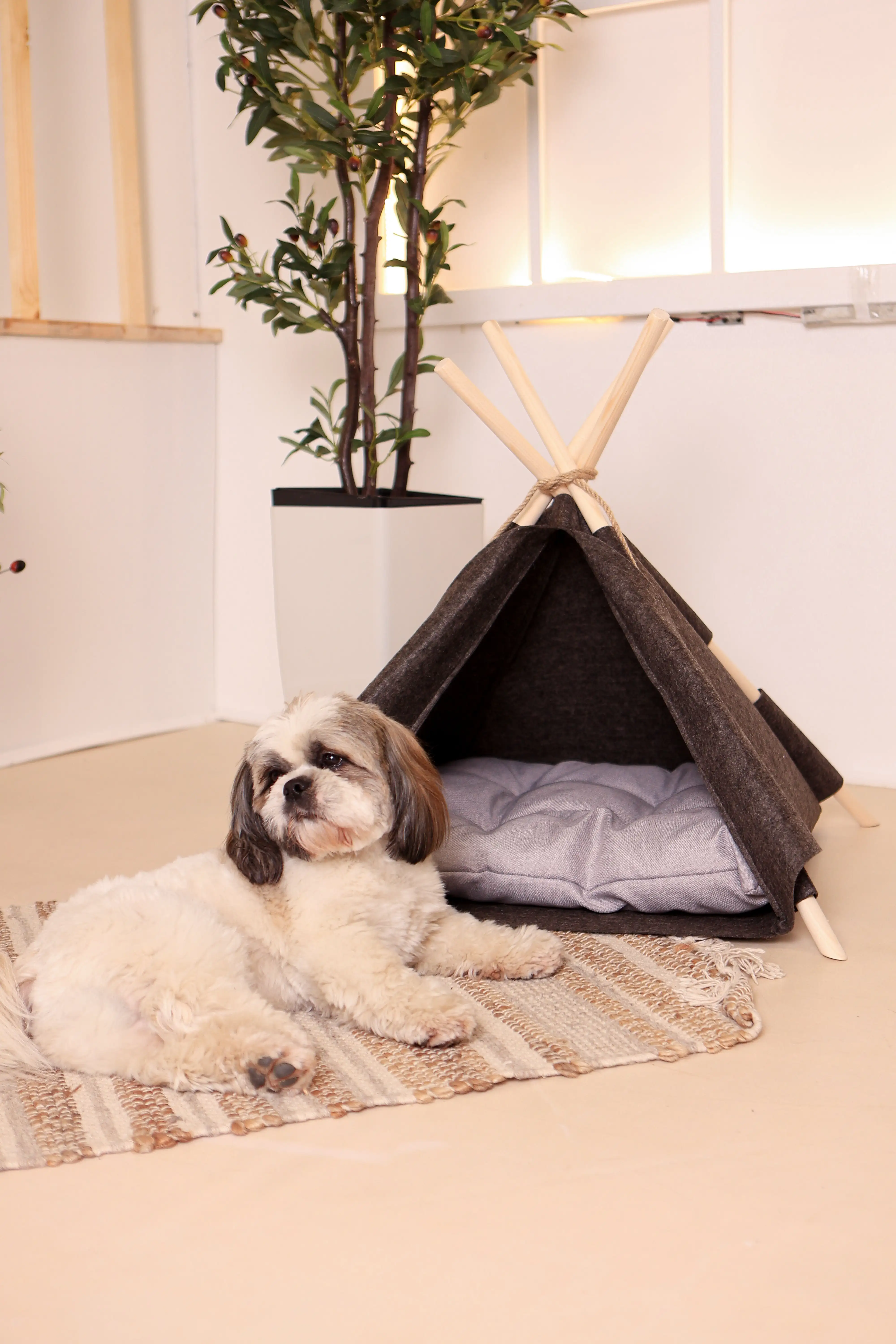 Wigwam für Hunde und Katzen – gemütliches Hundezelt & Katzentipi / Handgefertigte Hundehöhle, Hundehütte & Tierzelt für Haustiere