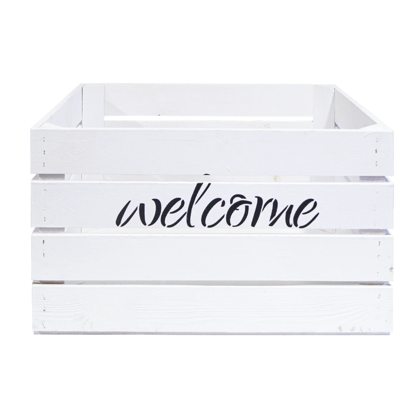 Obstkiste Welcome Welcome Weiss Obstkiste Welcome Welcome Weiss