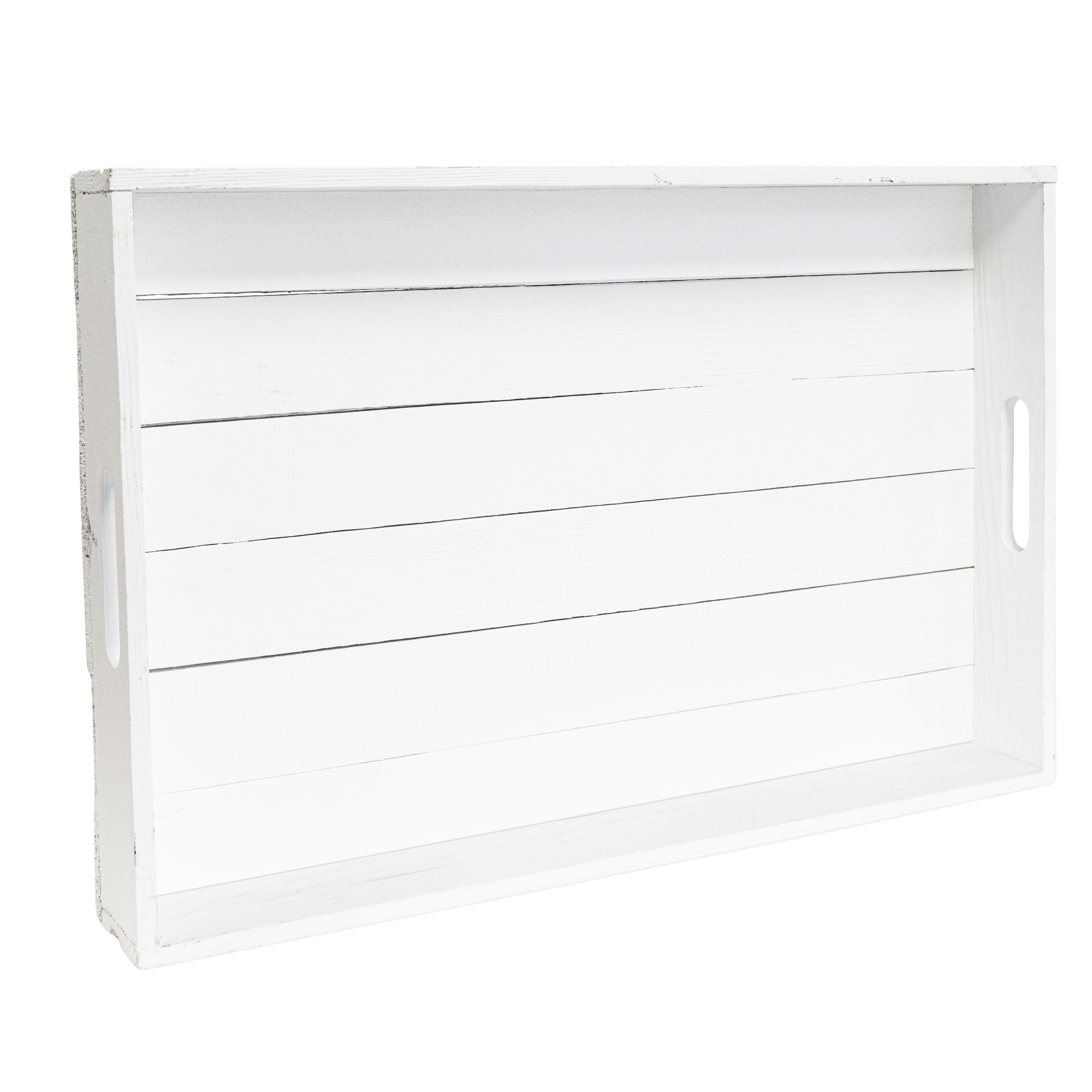 Serviertablett in weiß 60x40x8cm Holztablett Frühstückstablet Bartablett