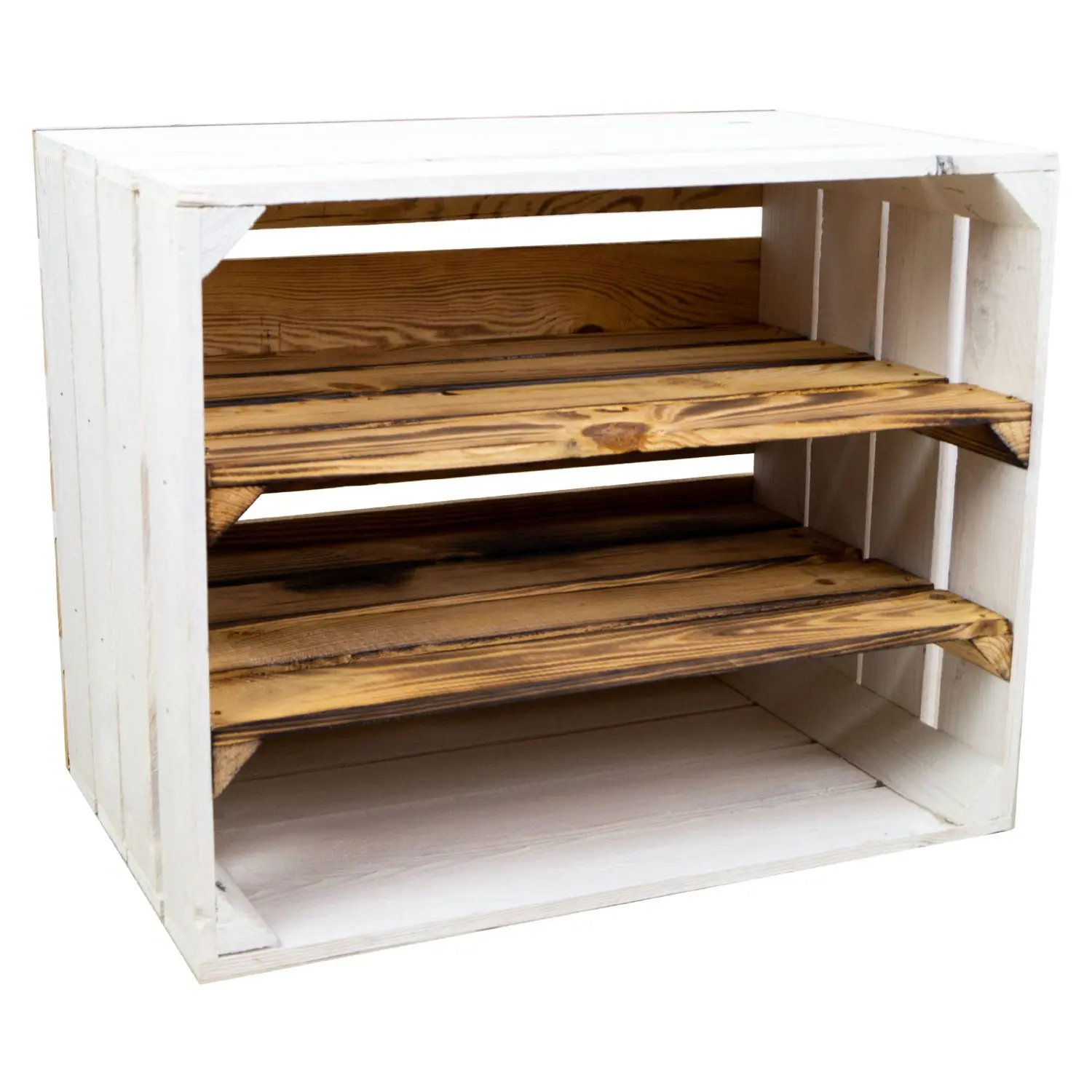 Regalkiste WEIß "Paula" doppelt geflammt LÄNGS Regalkiste WEIß "Paula" doppelt geflammt LÄNGS