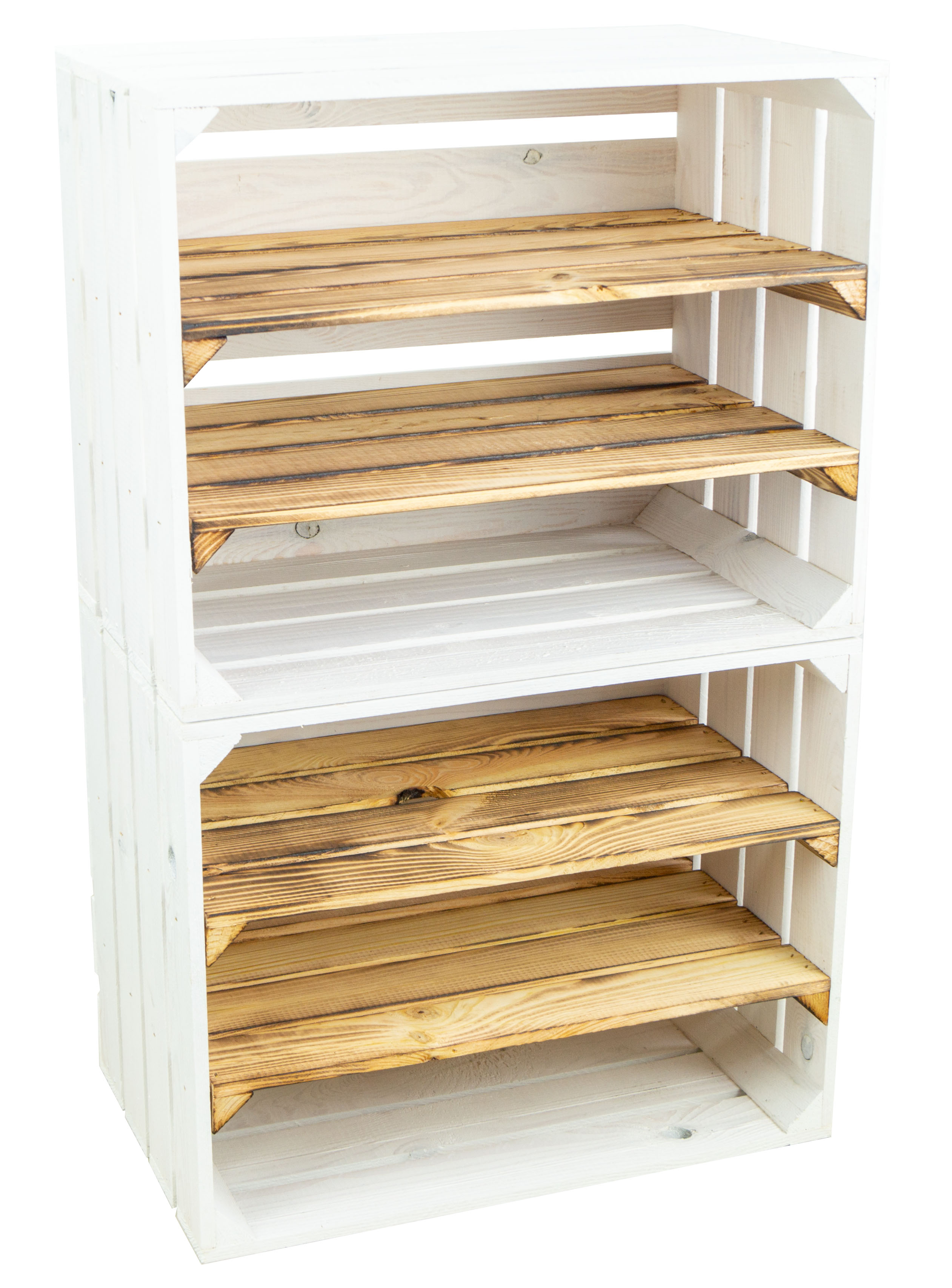 Regalkiste WEIß "Johanna" doppelt geflammt LÄNGS Regalkiste WEIß "Johanna" doppelt geflammt LÄNGS