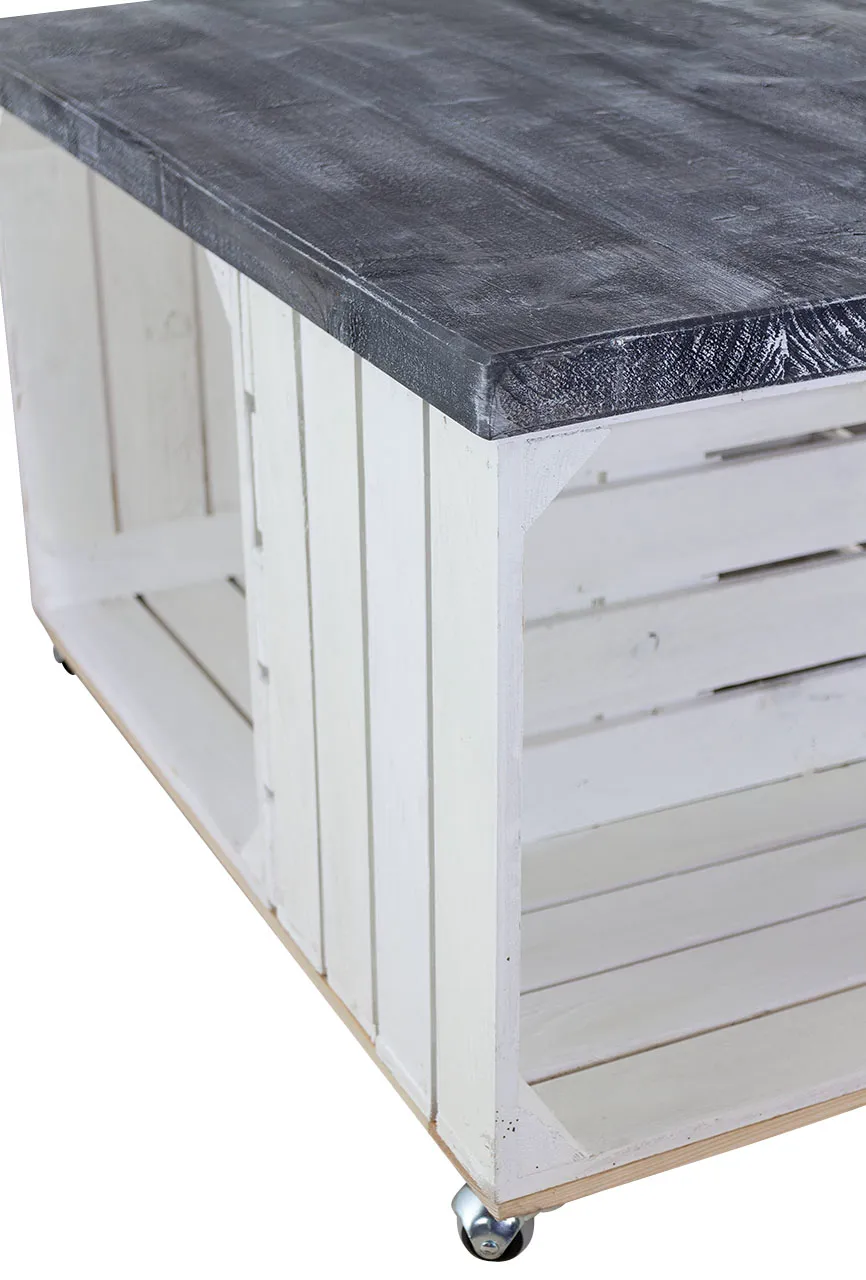 Tischplatte Shabby schwarz 85x85cm