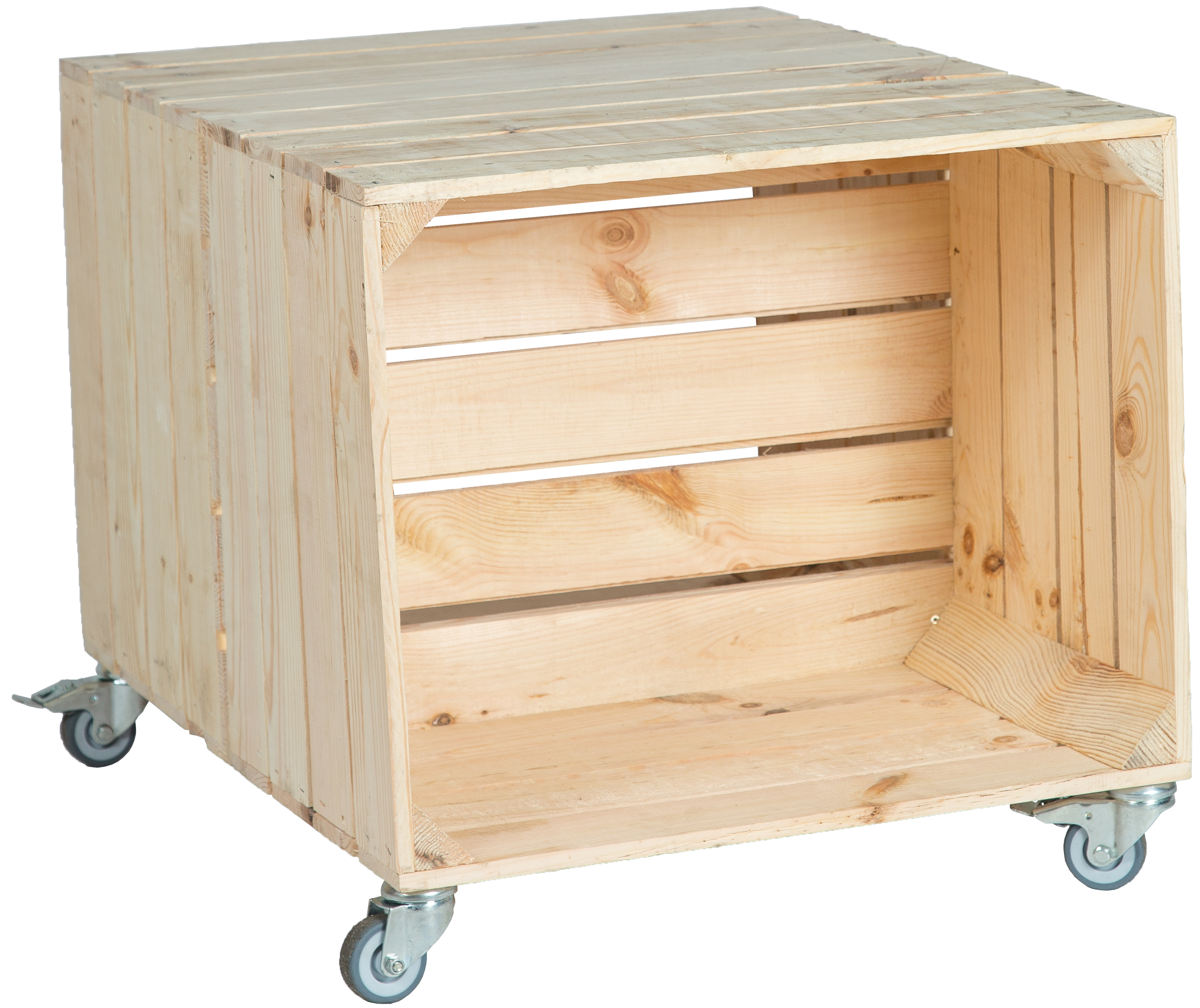 kleiner Obstkistentisch Johanna Natur inkl. Rollen