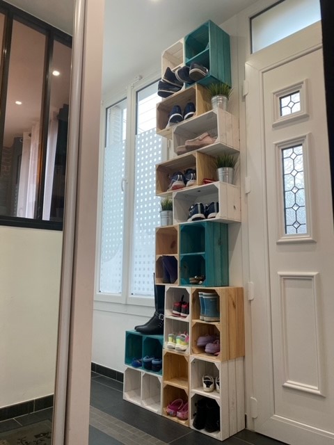 Regalkiste "Hilde" Türkis 38x22x21cm Regalkiste "Hilde" weiß mit Zwischenbrett