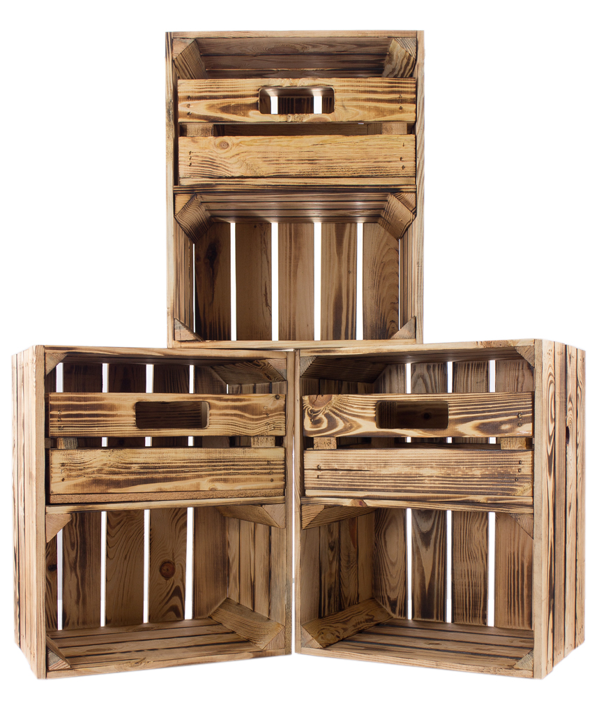 Geflammte Regalkiste -quer- mit Schublade 50x40x30cm Geflammte Regalkiste -quer- mit Schublade 50x40x30cm