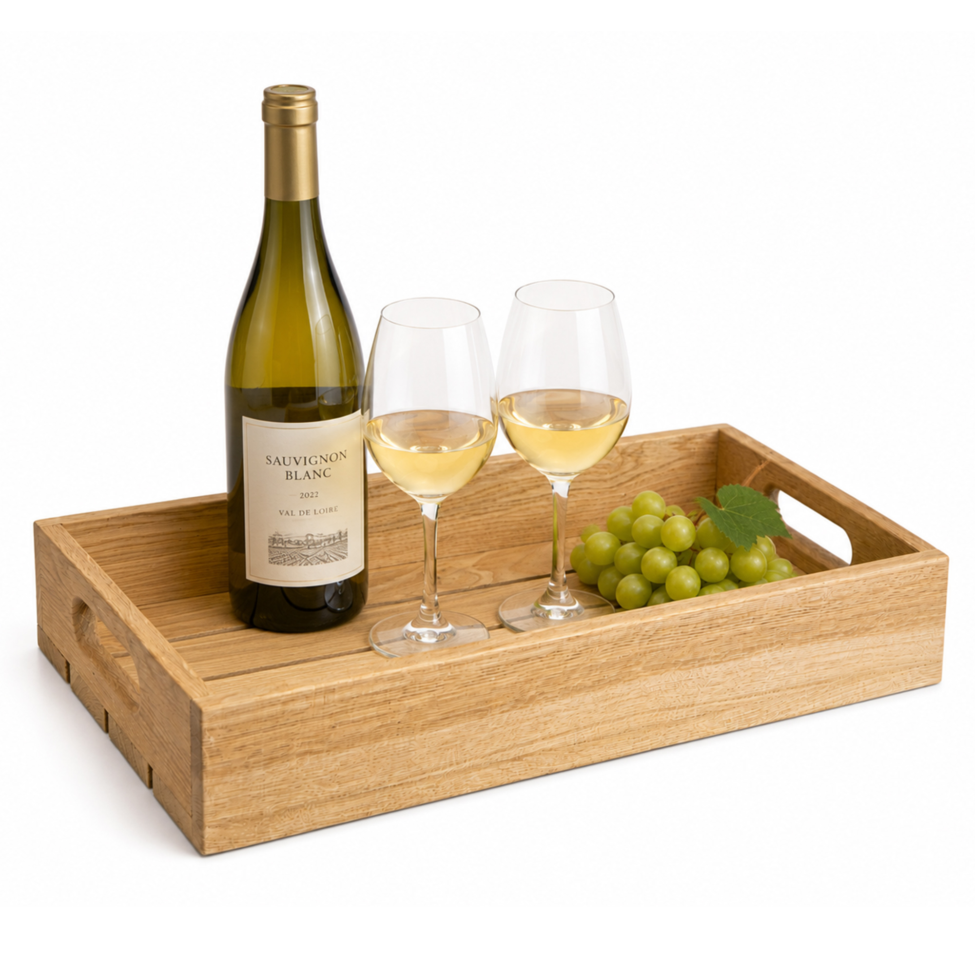 Eichentablett aus Massivholz kaufen | Serviertablett aus Eiche in zwei Größen 50x30x8cm
