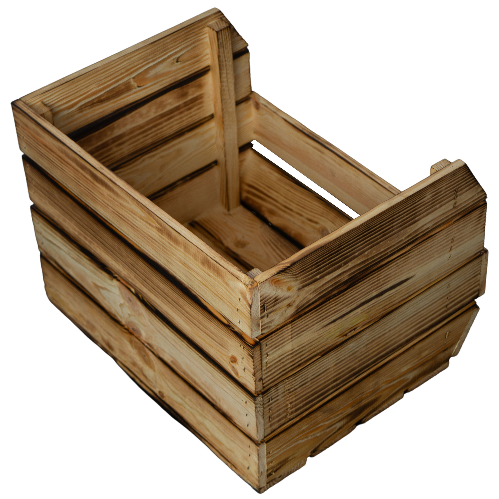 3er Set Küchenregal Olaf 40x33x30 cm in geflammt Gemüsekiste Obsthorde Gemüsekorb Obstschale Holzkiste Obstkiste