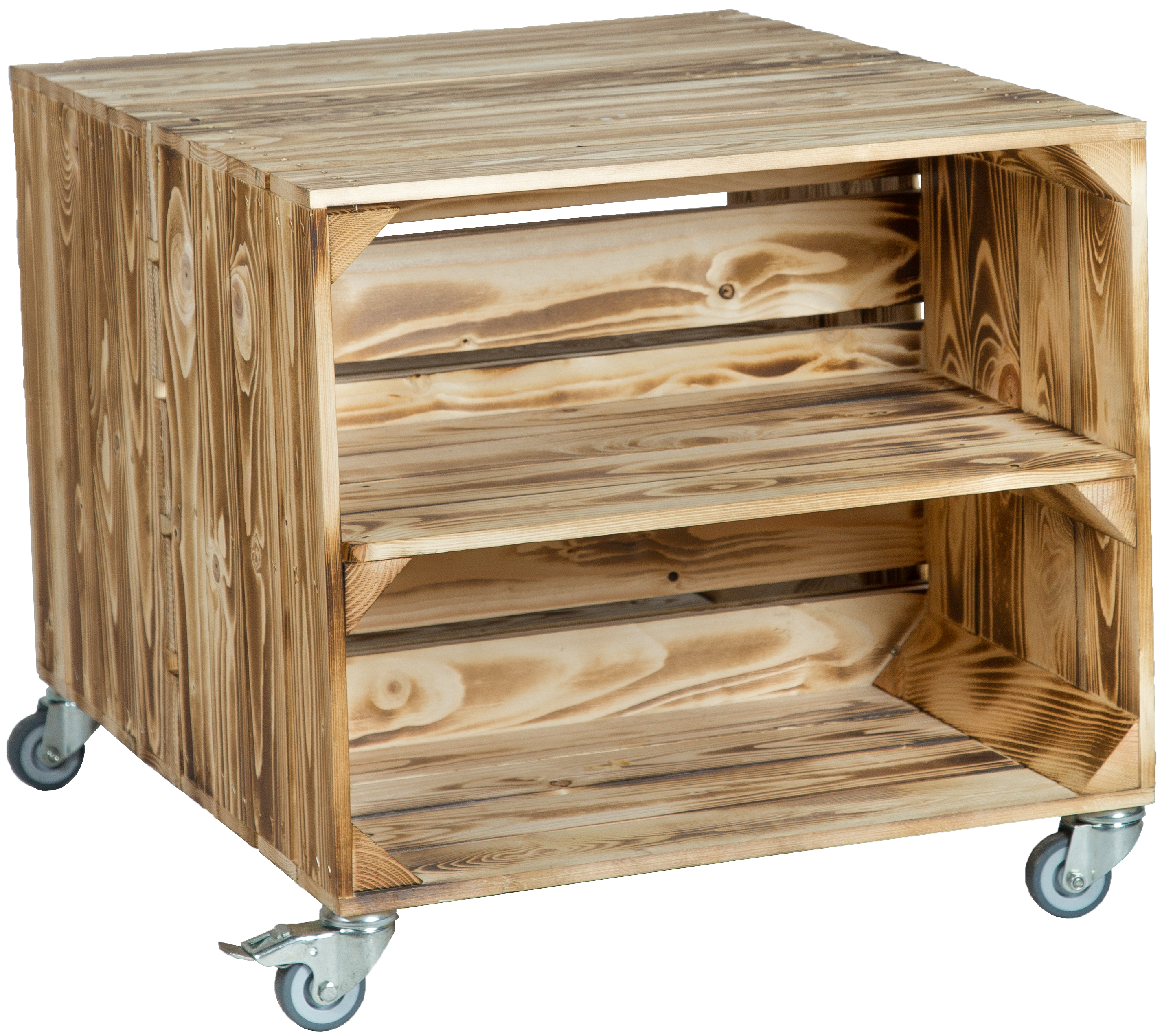 kleiner Obstkistentisch Johanna geflammt inkl. Rollen