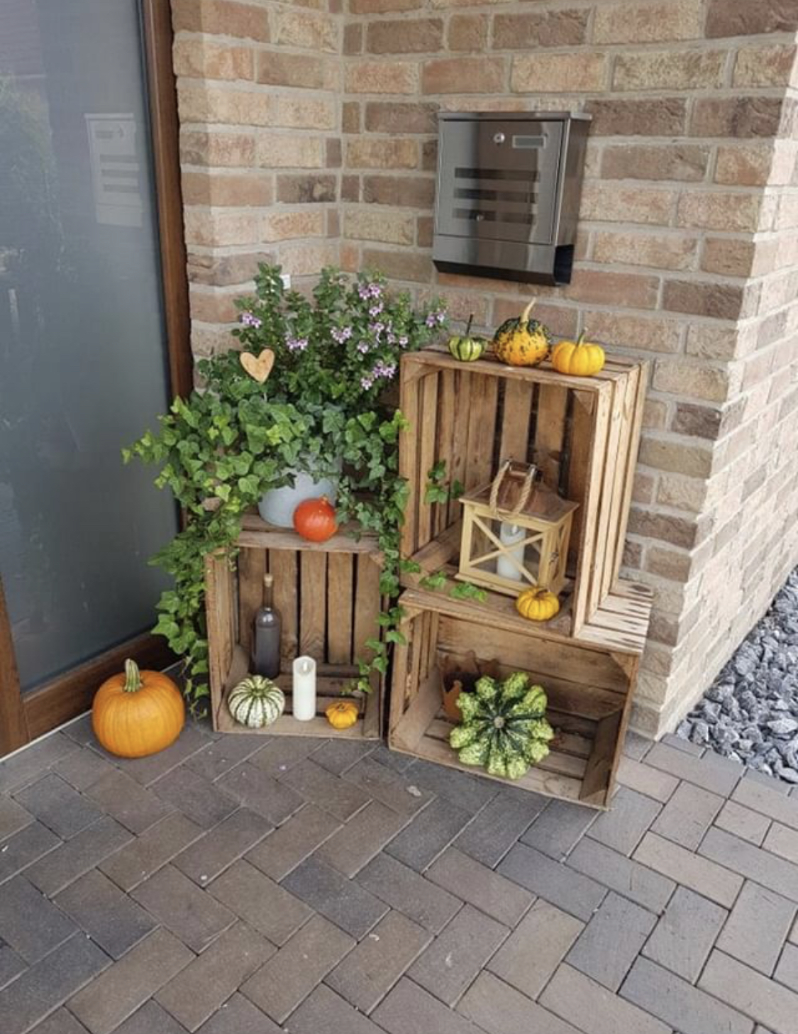 Gebrauchte stabile helle Obstkiste ohne Aufdruck 50x40x30cm Alte stabile helle Kiste mit maritimen Aufdruck "ANKER" 50x40x30cm