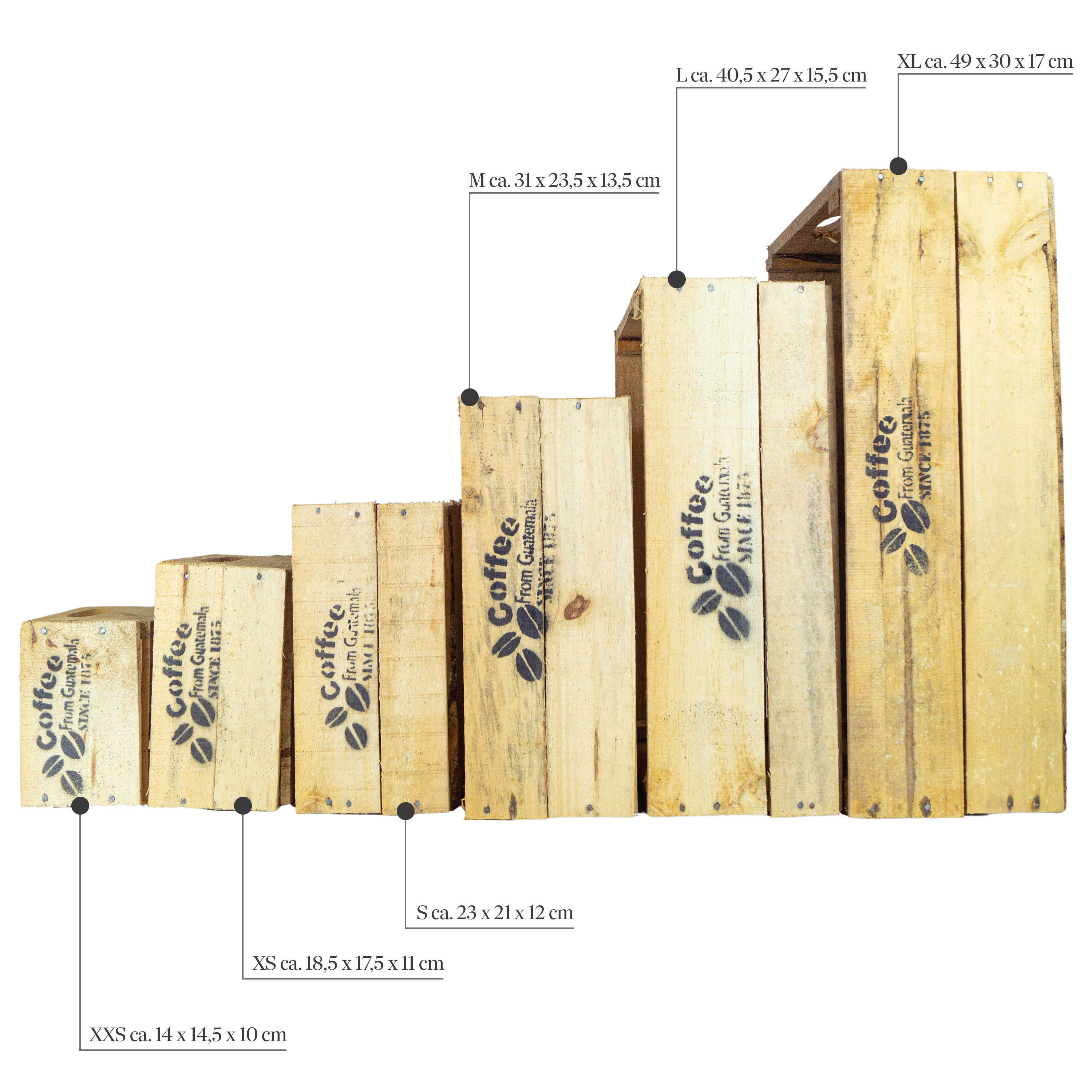 alte Holzkiste Coffee in verschiedenen Grössen Vintage Upcycling DIY alte Holzkiste Coffee L Vintage Upcycling DIY 40,5x27x15,5cm