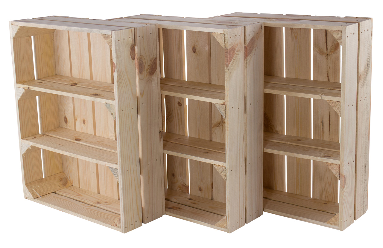 Regalkiste Flach mit 3 Fächern 50x40,5x16cm Regalkiste Flach mit 3 Fächern 50x40,5x16cm