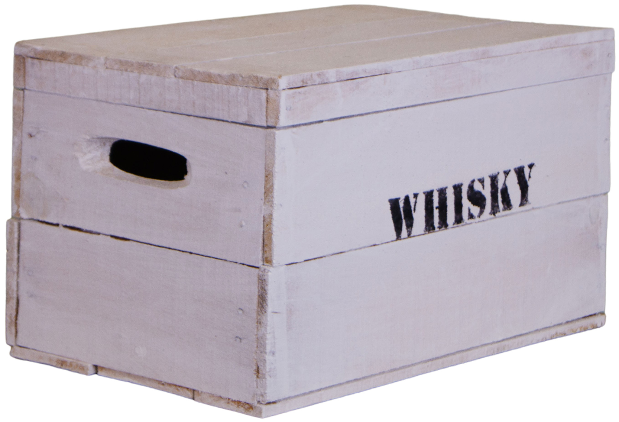 alte Holztruhe weiß Whisky mit Deckel in Größe M alte Holztruhe weiß Whisky mit Deckel in Größe M