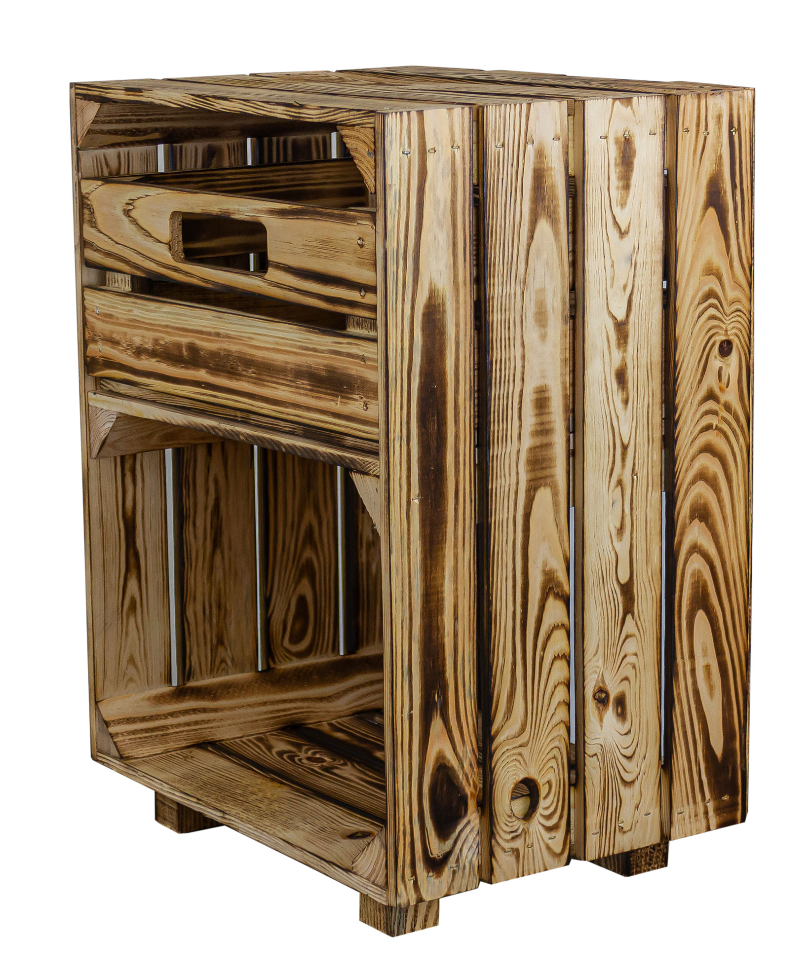 Geflammter Nachttisch mit Schublade 30,5x40x54cm Geflammter Nachttisch mit Schublade 30,5x40x54cm