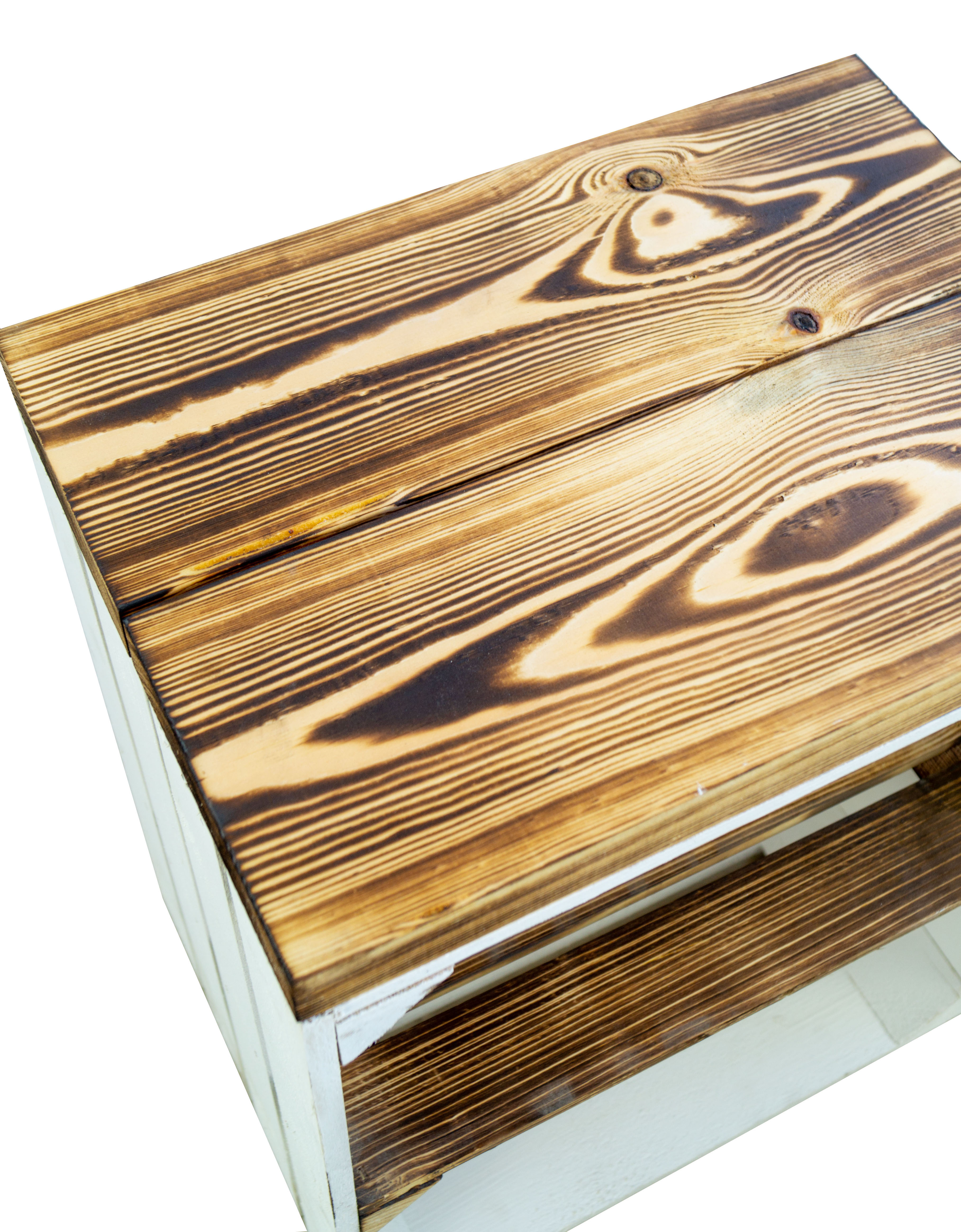 Hocker Anne weiss flam Quer flam Planke Hocker Anne weiss flam Quer flam Planke