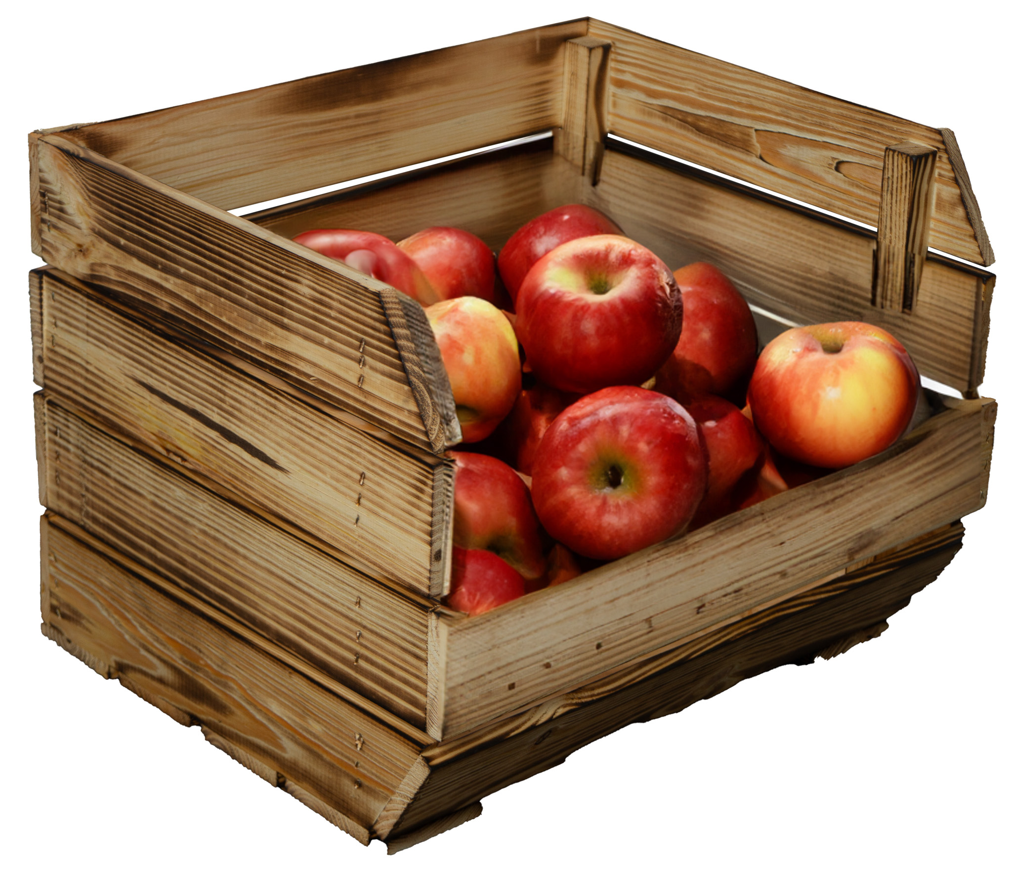 3er Set Küchenregal Olaf 40x33x30 cm in geflammt Gemüsekiste Obsthorde Gemüsekorb Obstschale Holzkiste Obstkiste