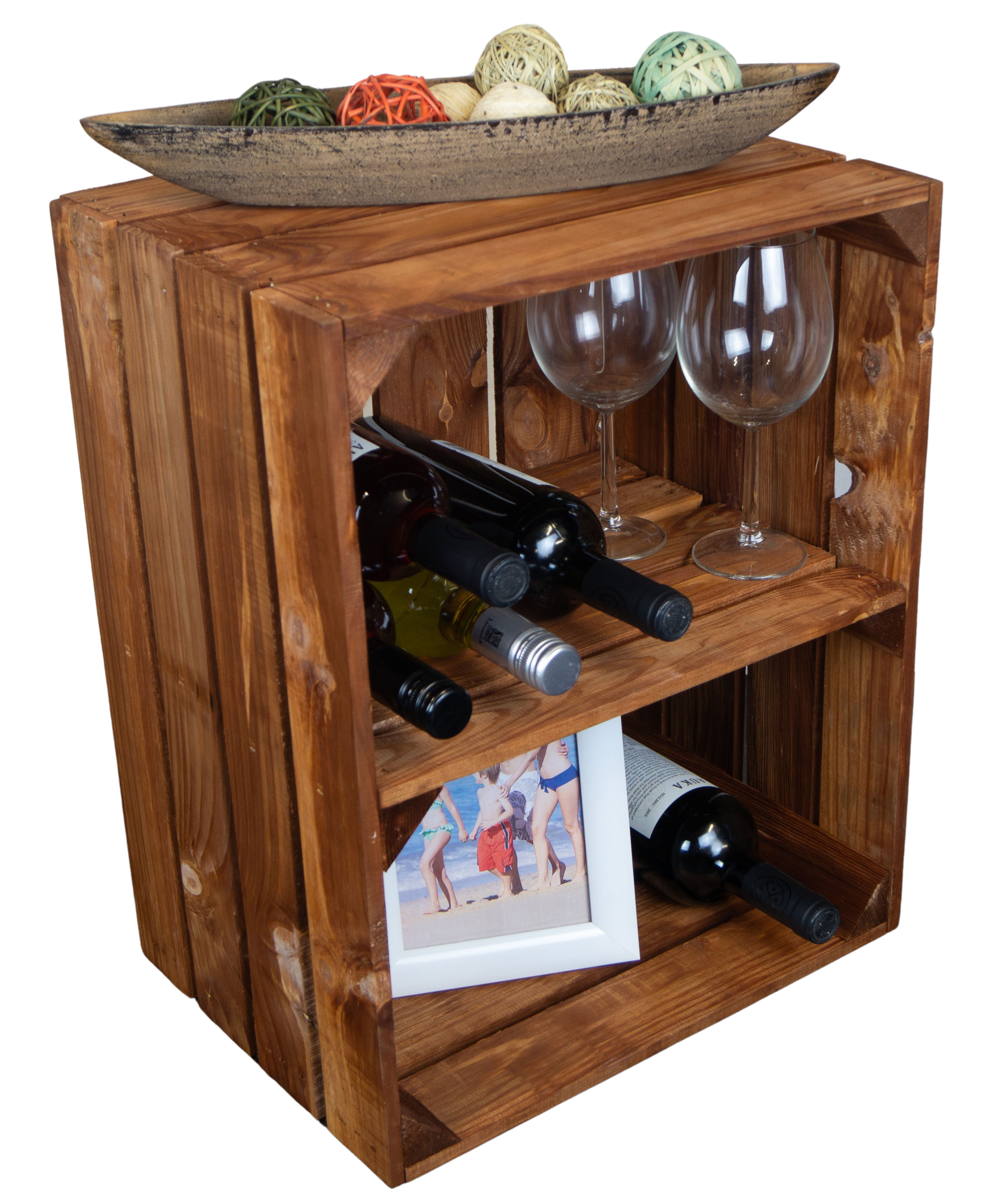 Obstkiste Ocker Quer als Schuh- und Bücherregal 50x40x30cm Obstkiste Ocker Quer als Schuh- und Bücherregal 50x40x30cm