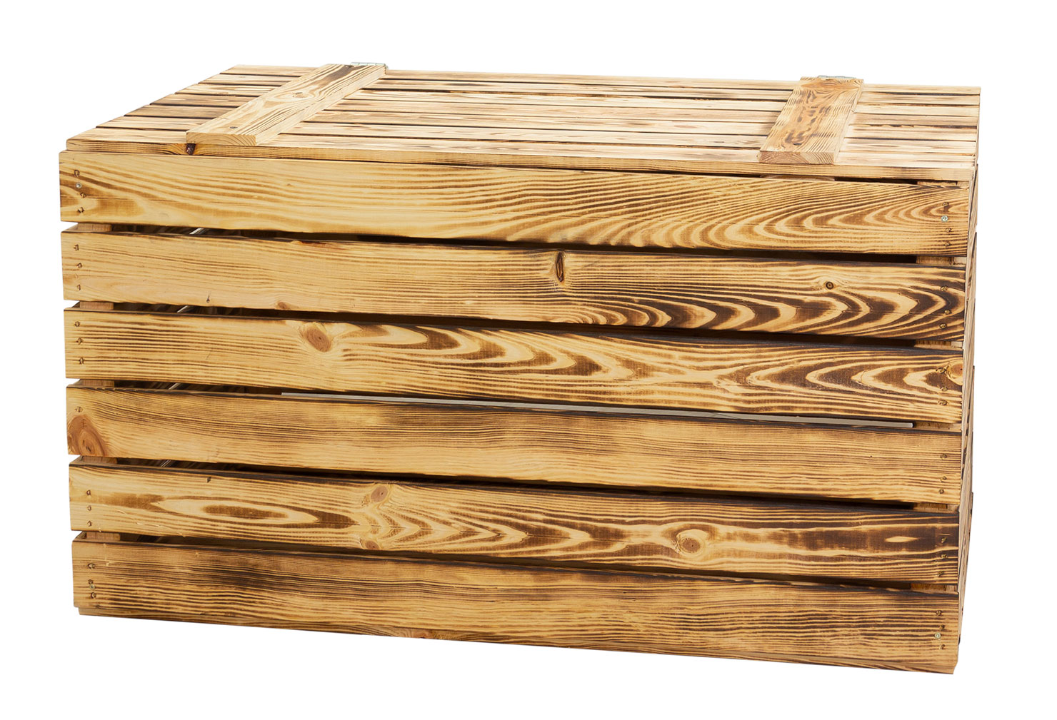 Neue Holztruhe geflammt *groß* 80x50x39cm Neue Holztruhe geflammt *groß* 80x50x39cm