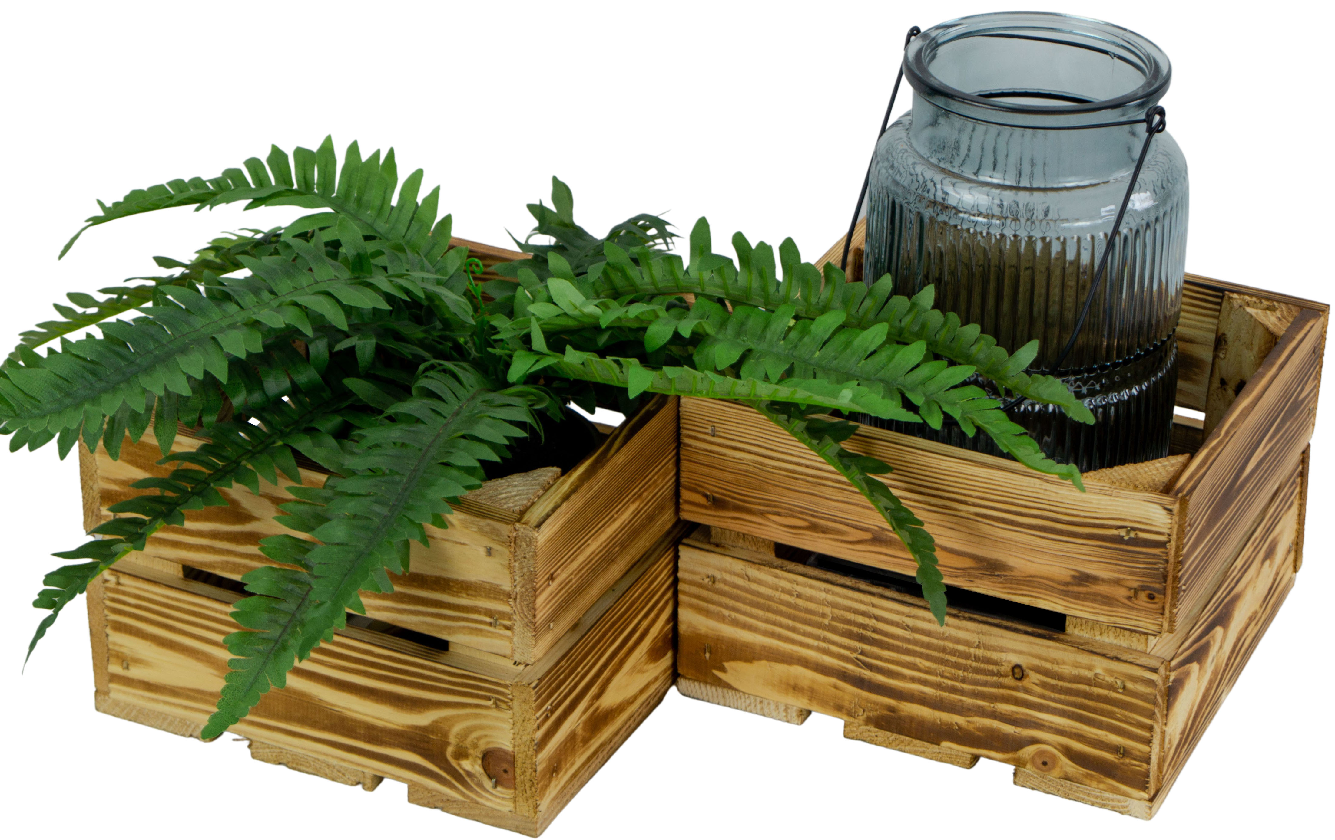 Kleine Holzkiste "Lotta" geflammt Kleine Holzkiste "Lotta" geflammt