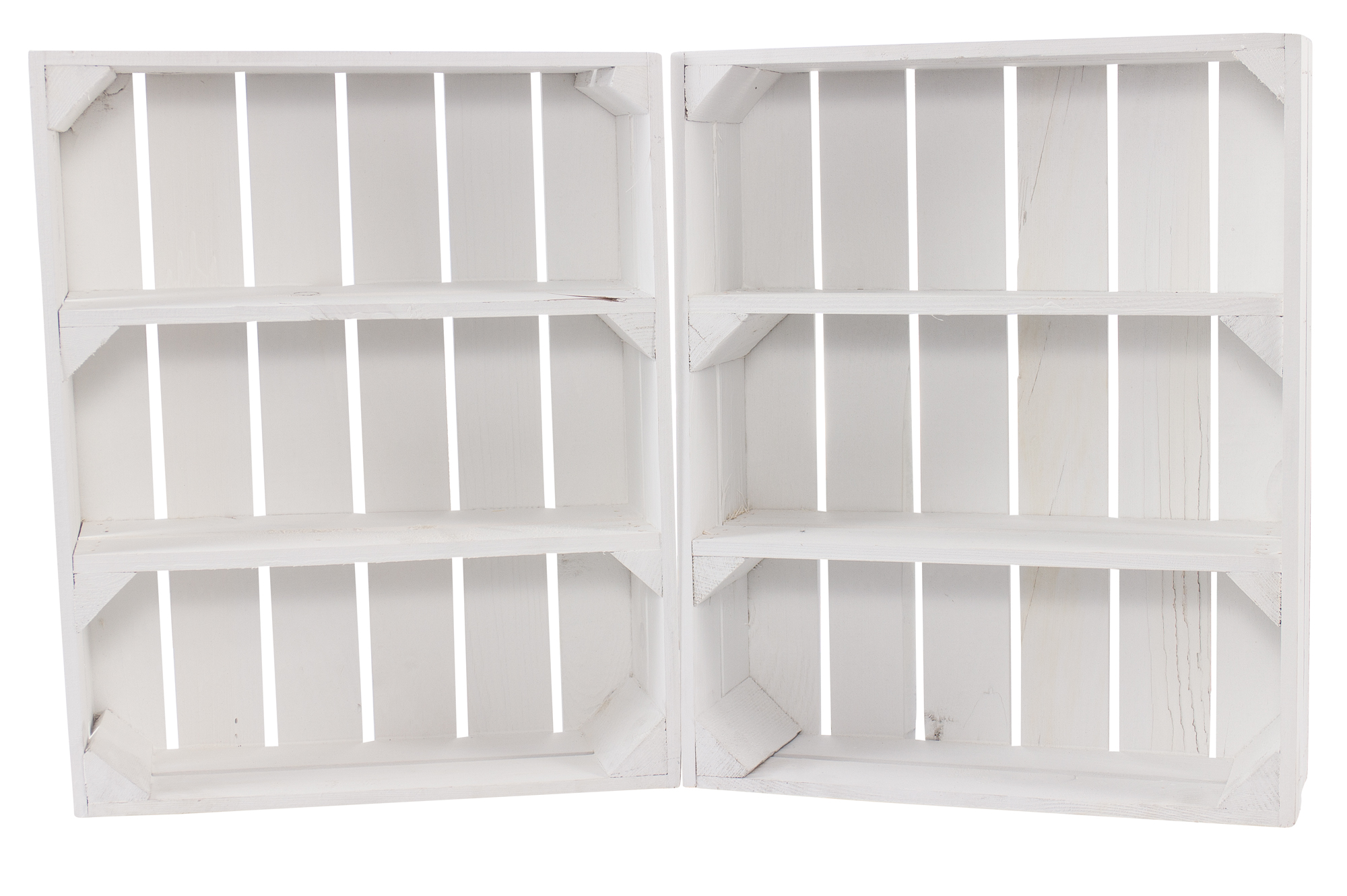 Schmale weiße Regalkiste mit 3 Fächern 50x40,5x16cm Schmale weiße Regalkiste mit 3 Fächern 50x40,5x16cm