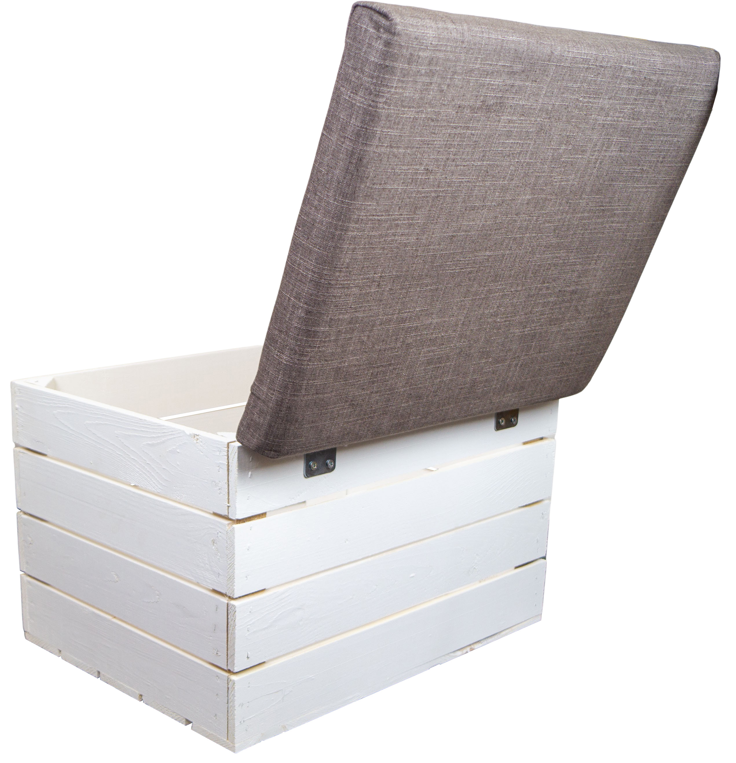 Sitzkiste Mira weiß mit Polster Maße 34x35x48 belastbar bis 150kg Deckel Sitzkiste Mira weiß mit Polster Maße 34x35x48 belastbar bis 150kg Deckel