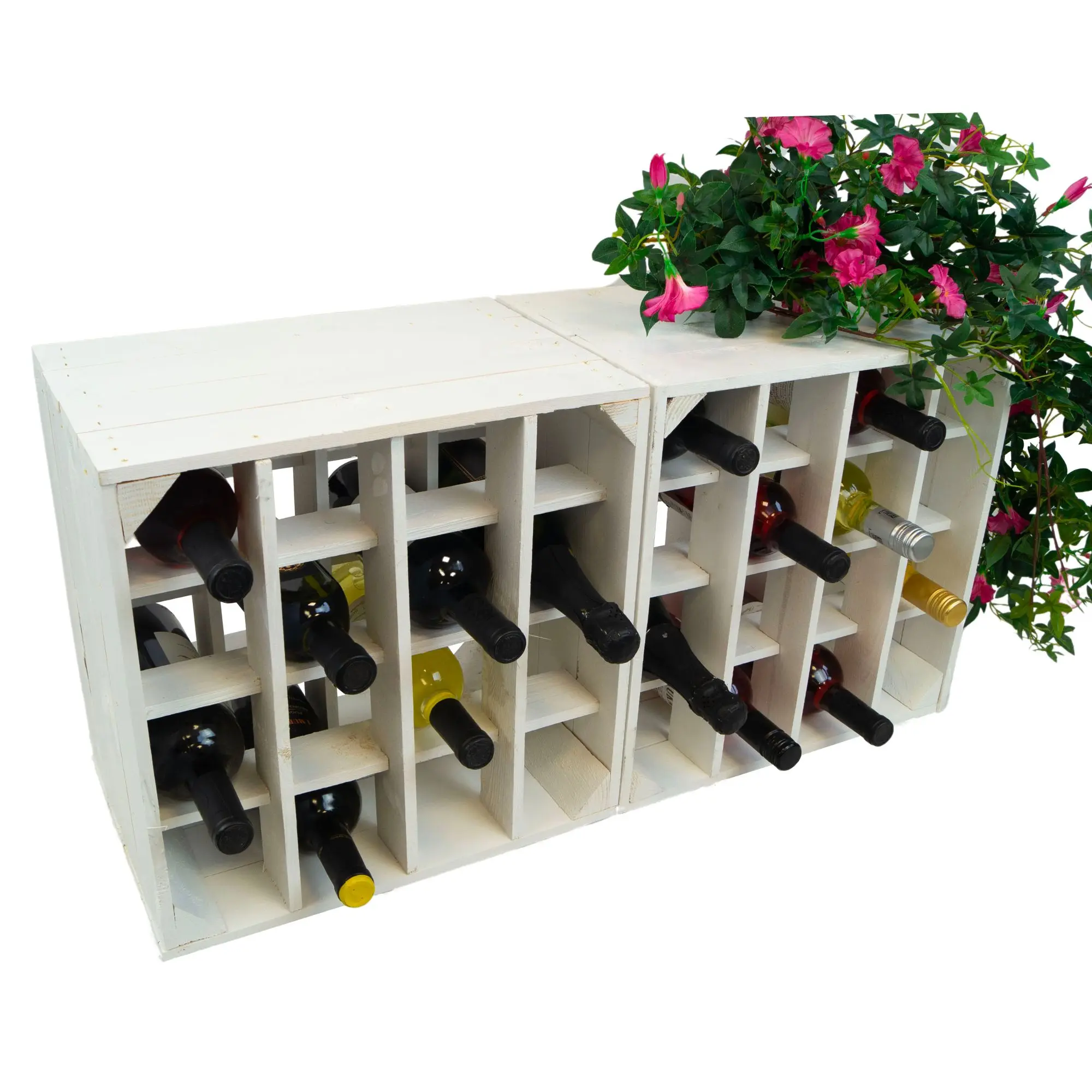 Weinregal "16er" mit weißer Einlage 40x40x27cm
