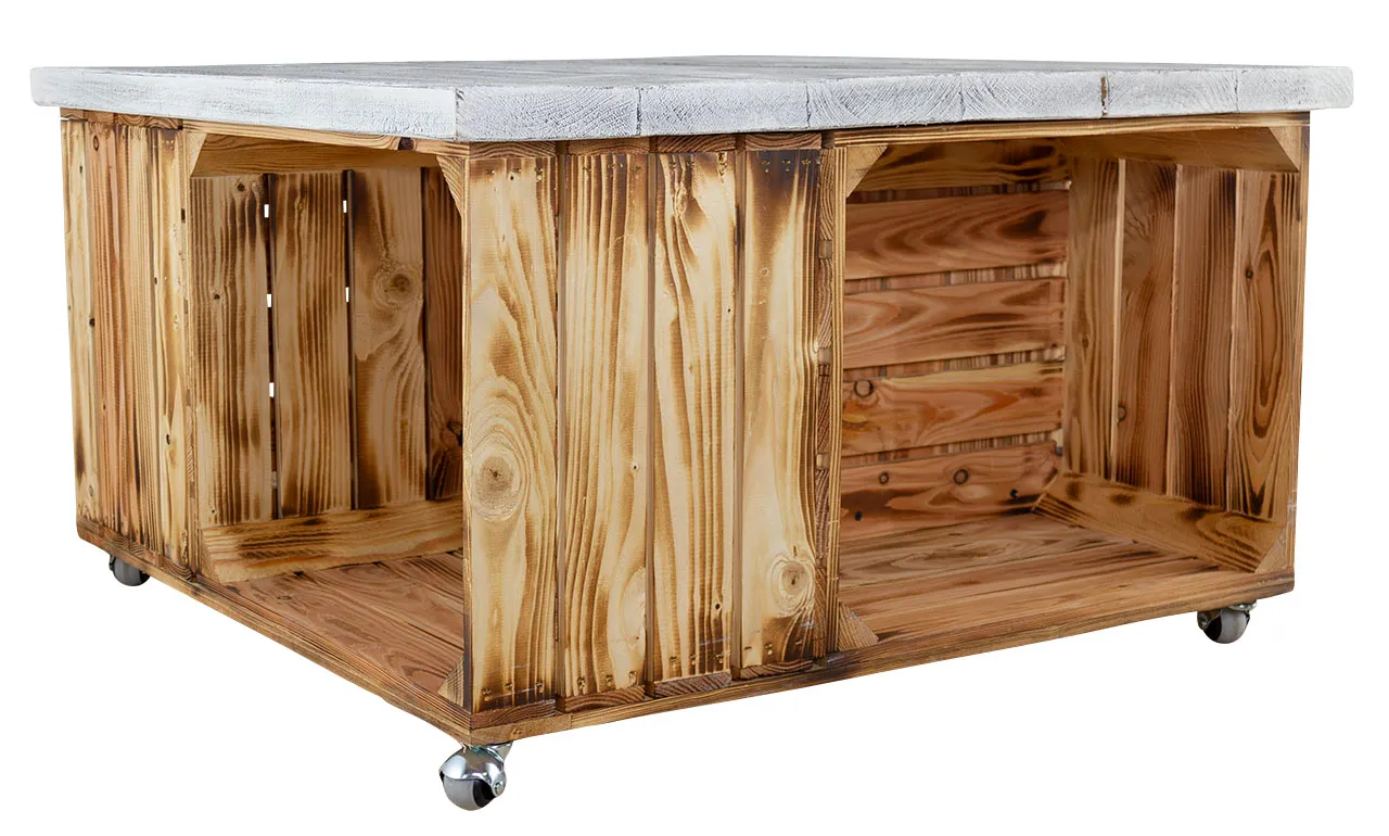 Tischplatte Shabby weiss 85x85cm