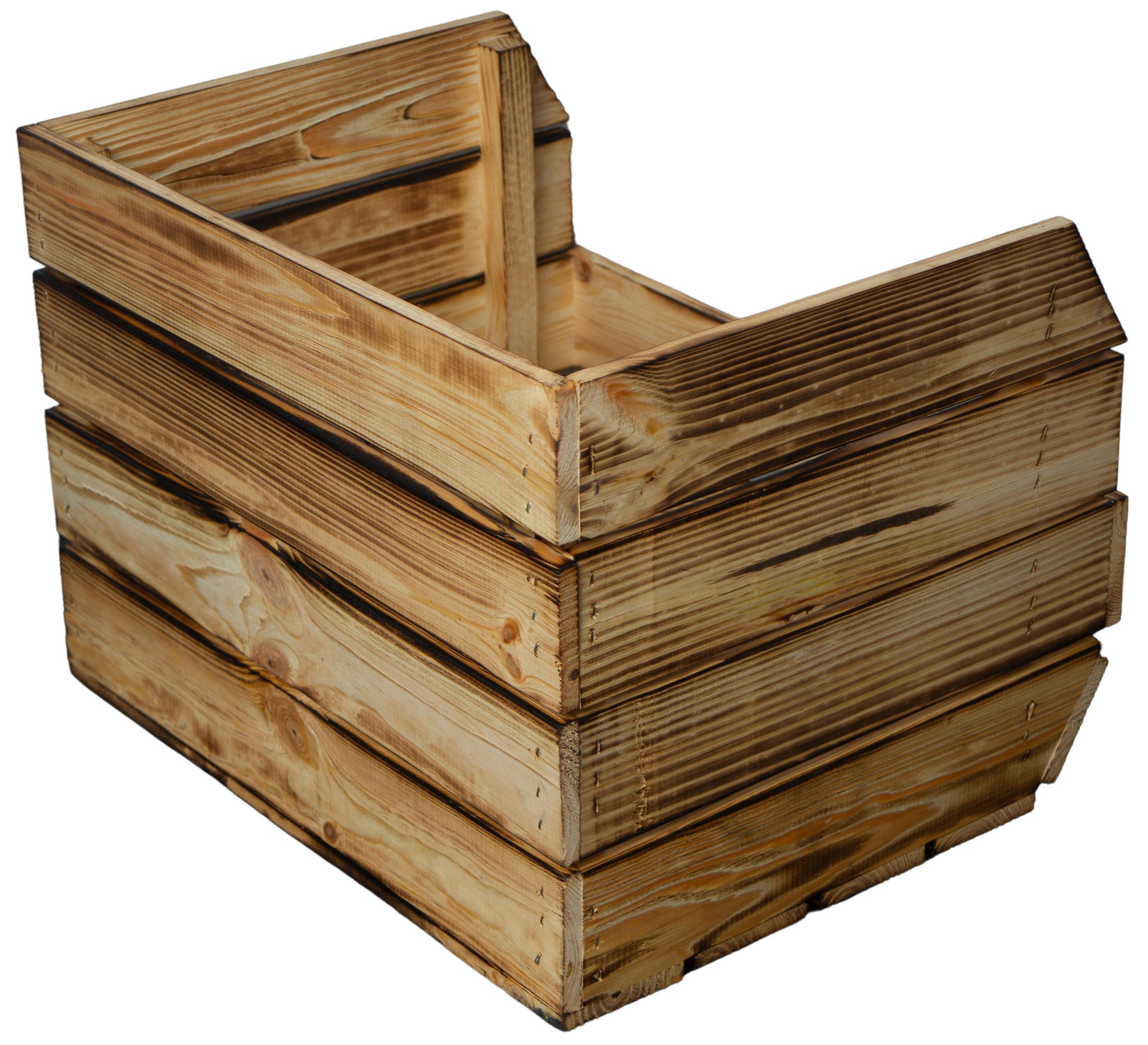 Regalkiste Olaf 40x33x30 cm in geflammt 3er Set Kartoffelsteige 40x33x30 cm in geflammt