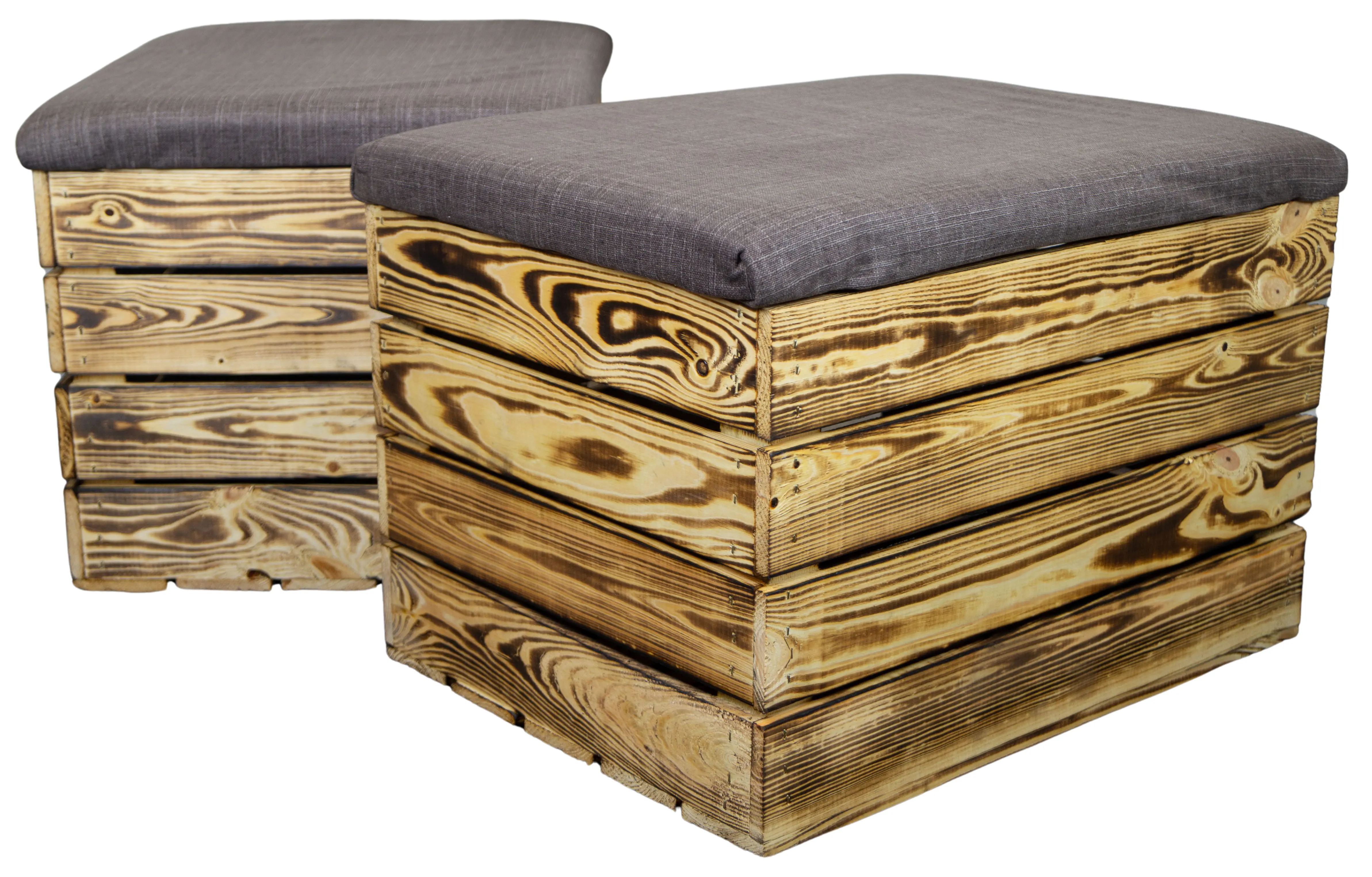 Sitzkiste Mira geflammt mit Polster Maße 34x35x48 belastbar bis 150kg