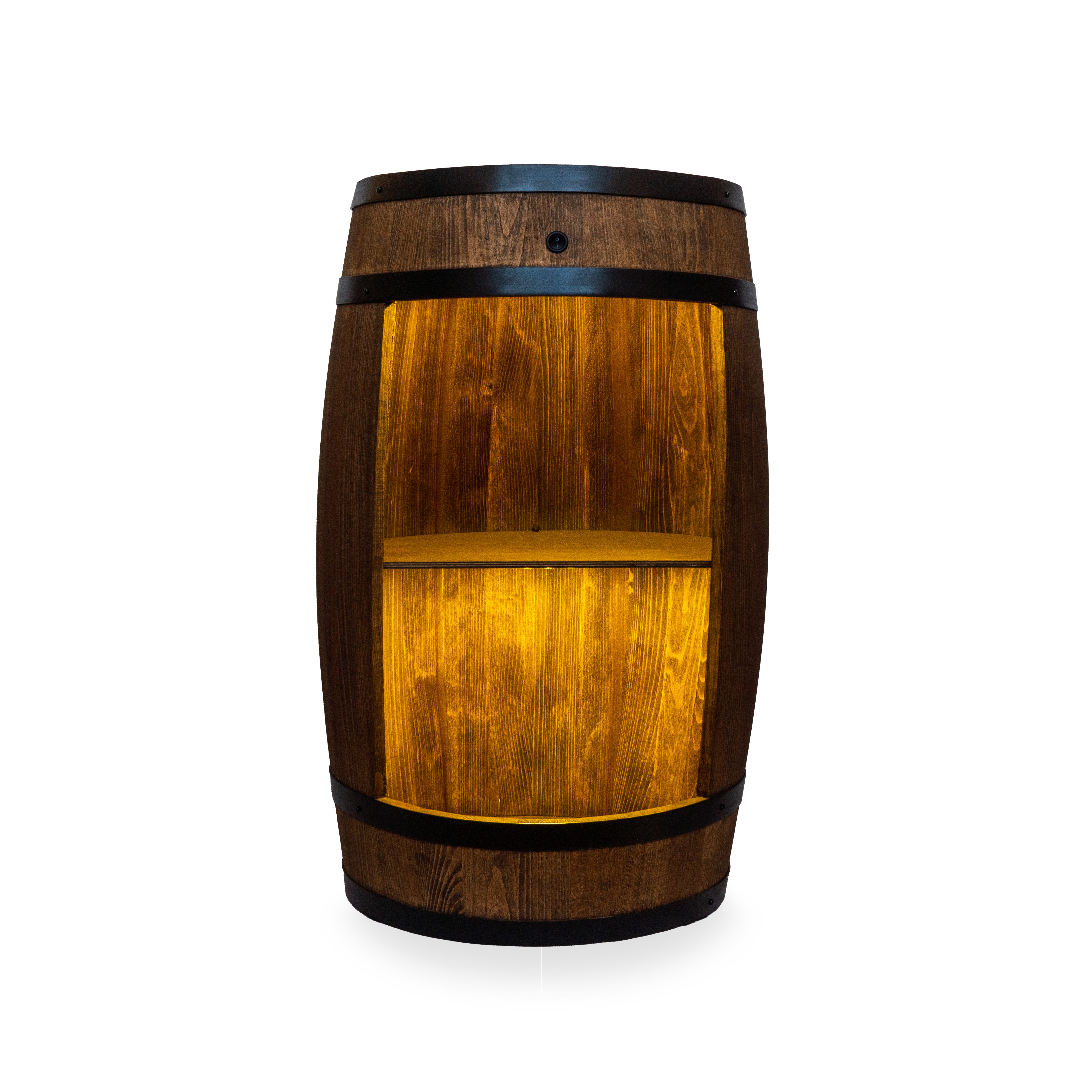 Holzfass in Farbton Wenge Hausbar mit LED – Rustikale Minibar im Weinfass Design – Weinregal & Flaschenständer aus Holz – Vintage Fassbar für Wohnzimmer, Bar oder Partykeller – ca. 80 cm #1