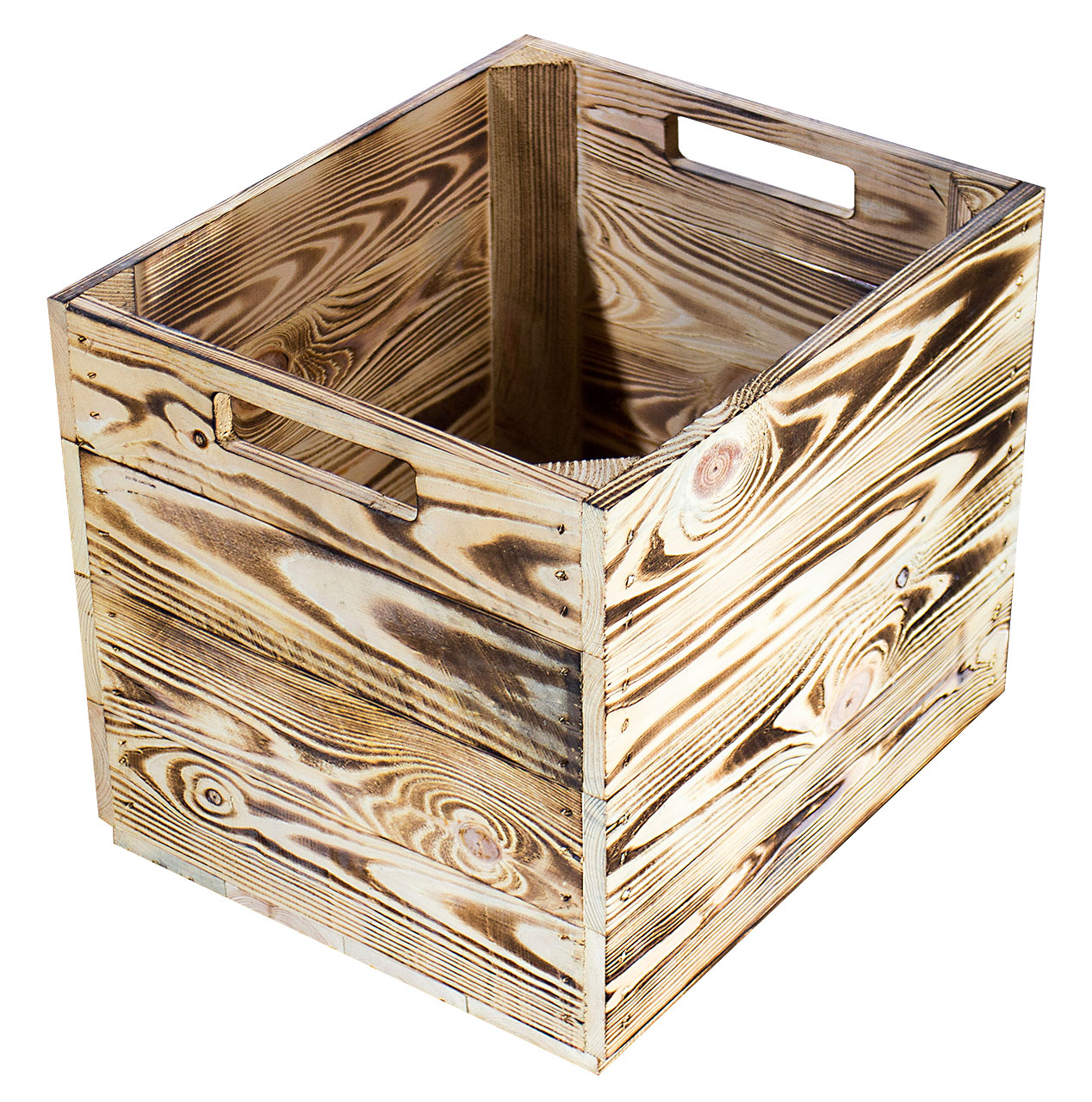 Geflammte Kiste für Kallax Regale 33x37,5x32,5cm 4x Holzkiste "Geflammt" inkl. Klettfunktion